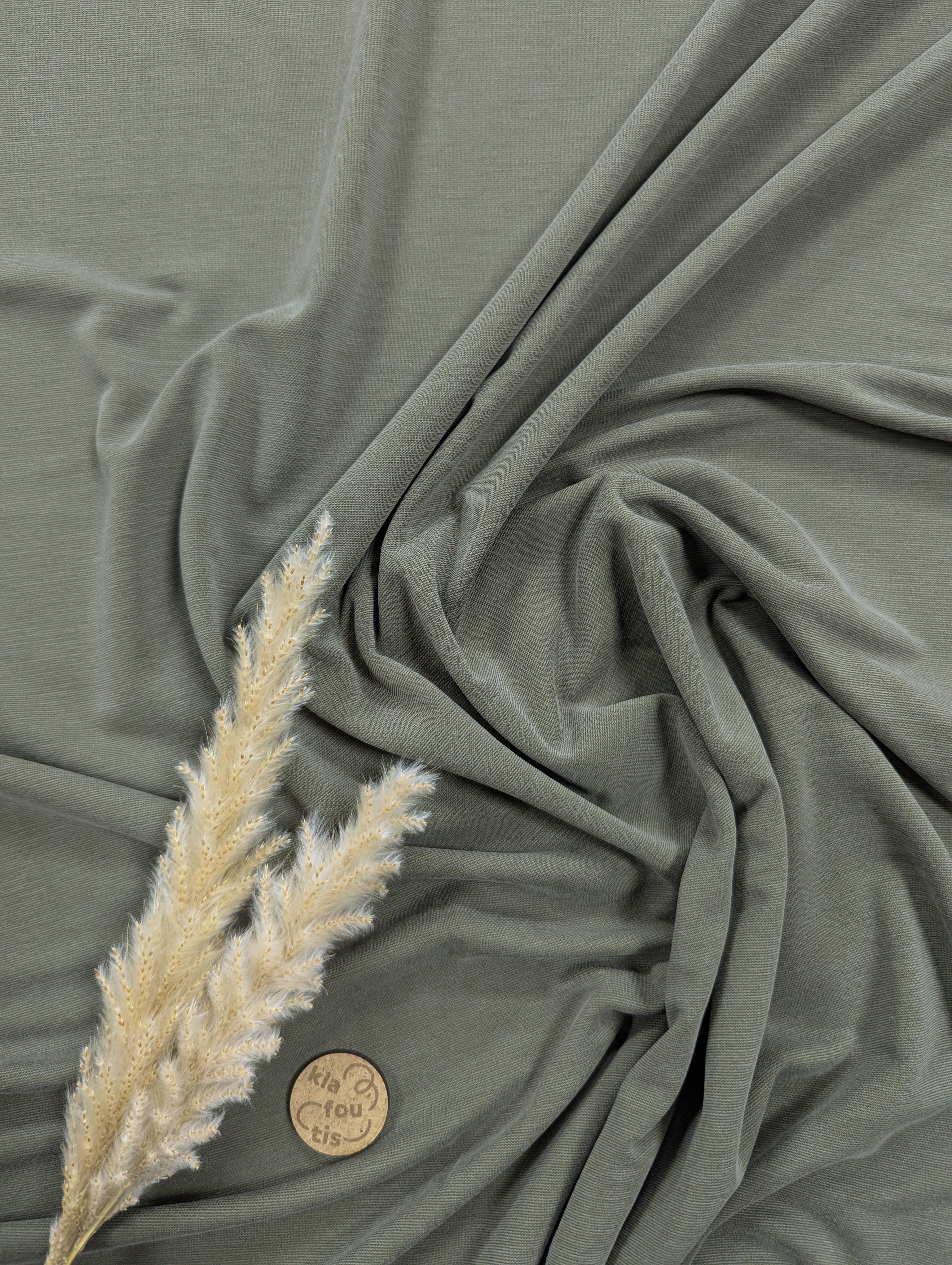 Jersey interlock de viscose - kaki
