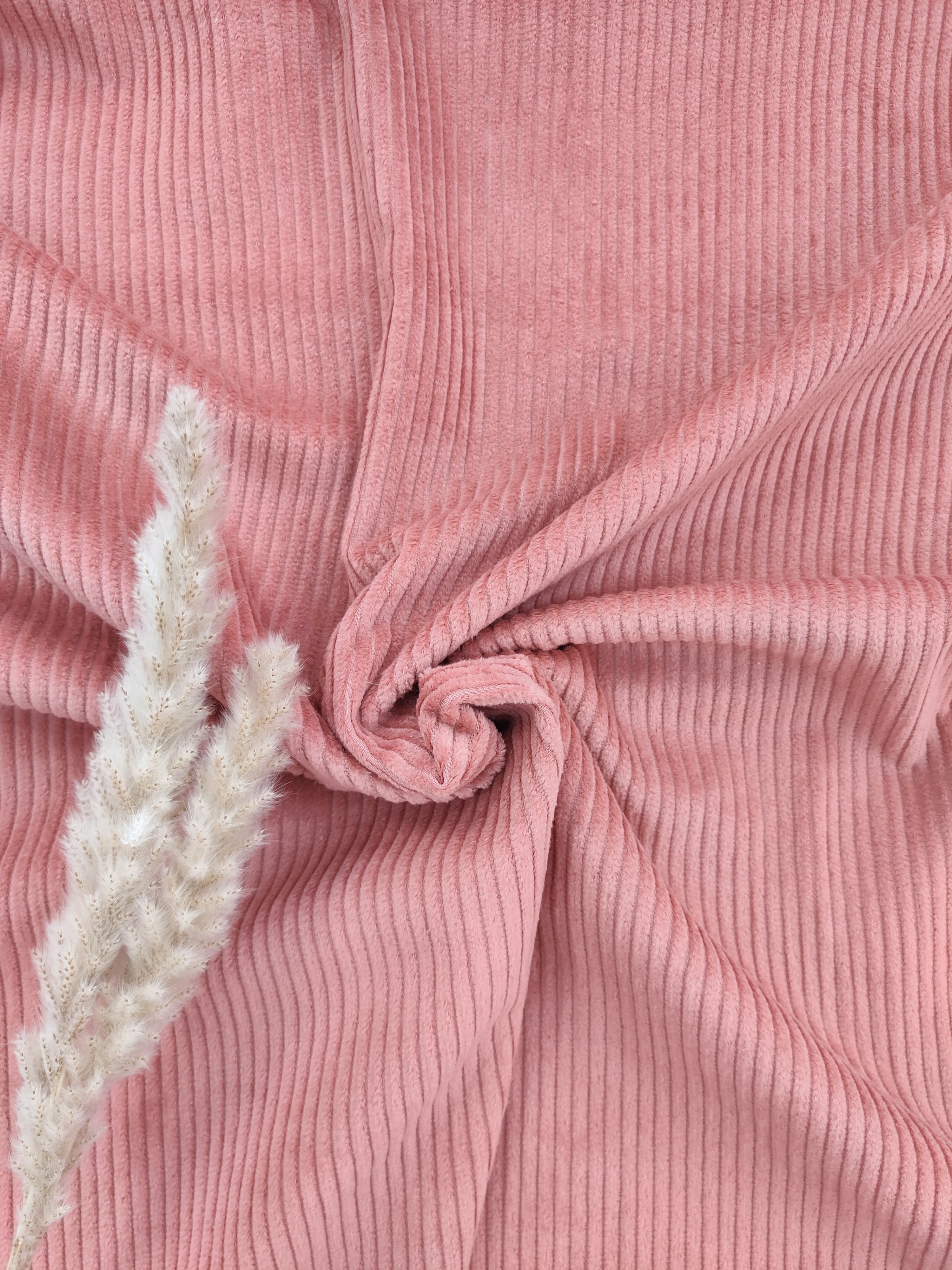 Velours côtelé lavé - vieux rose