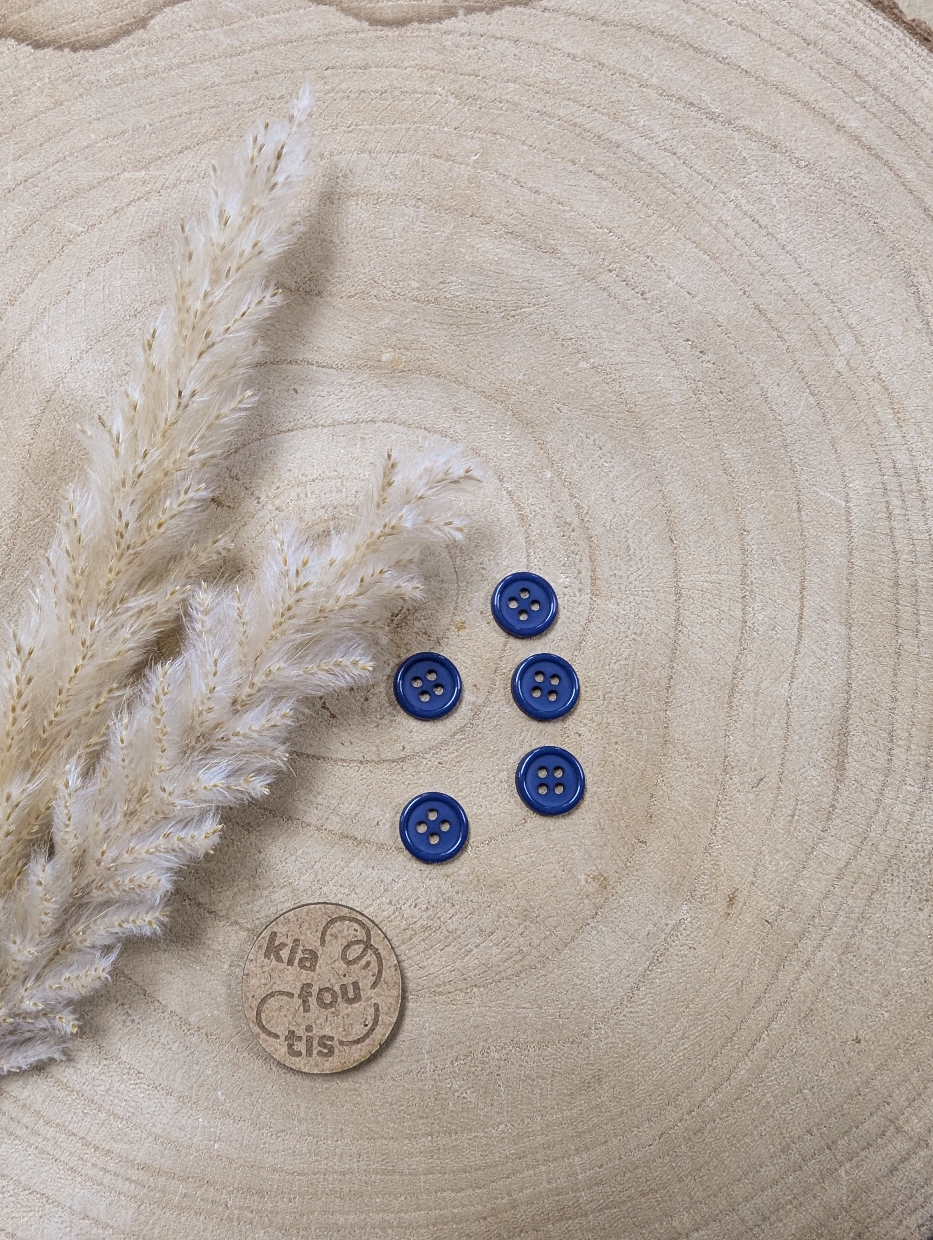 Boutons 4 trous - bleu marine - 11 mm de diamètre