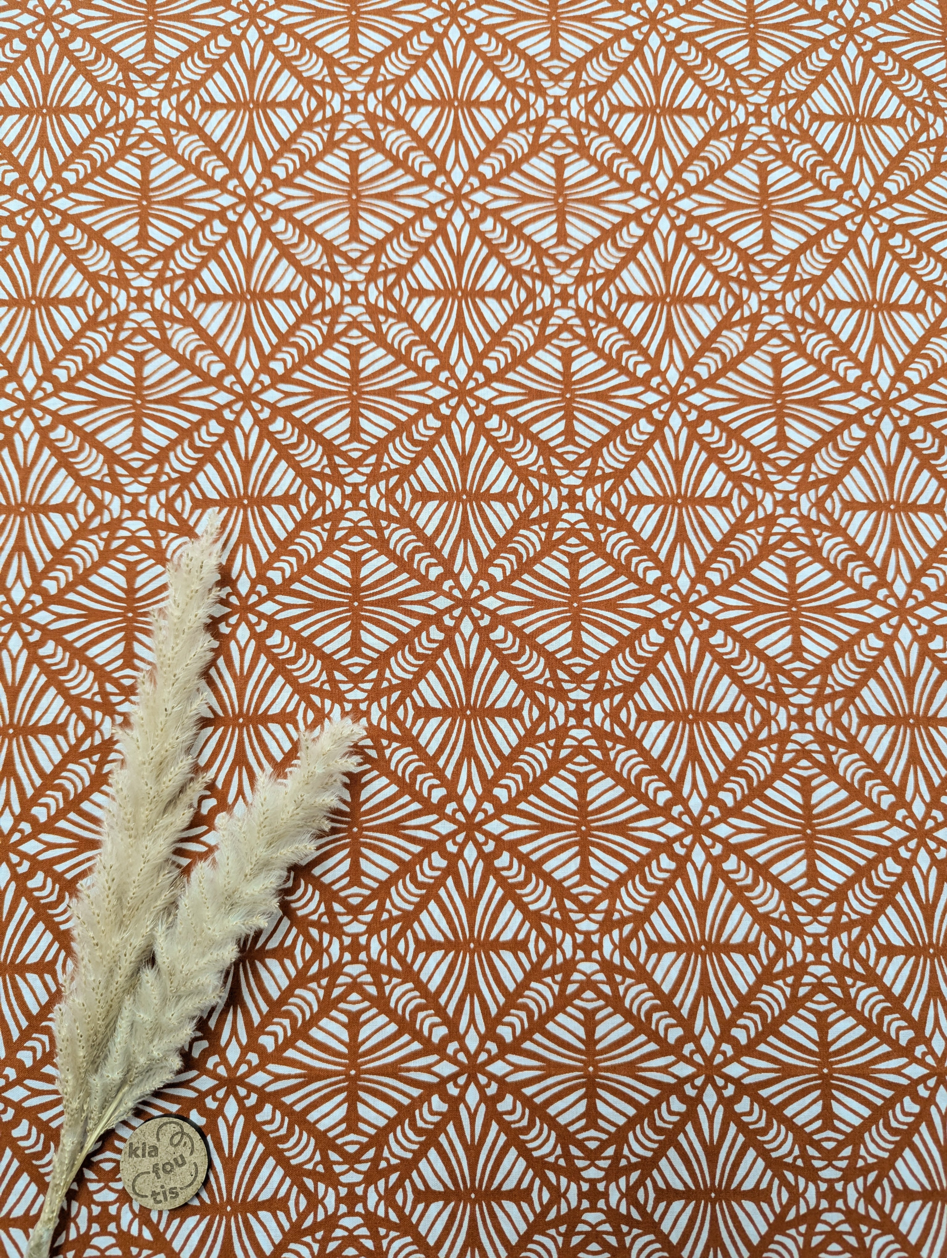 Voile de coton cognac - Géométrie solaire