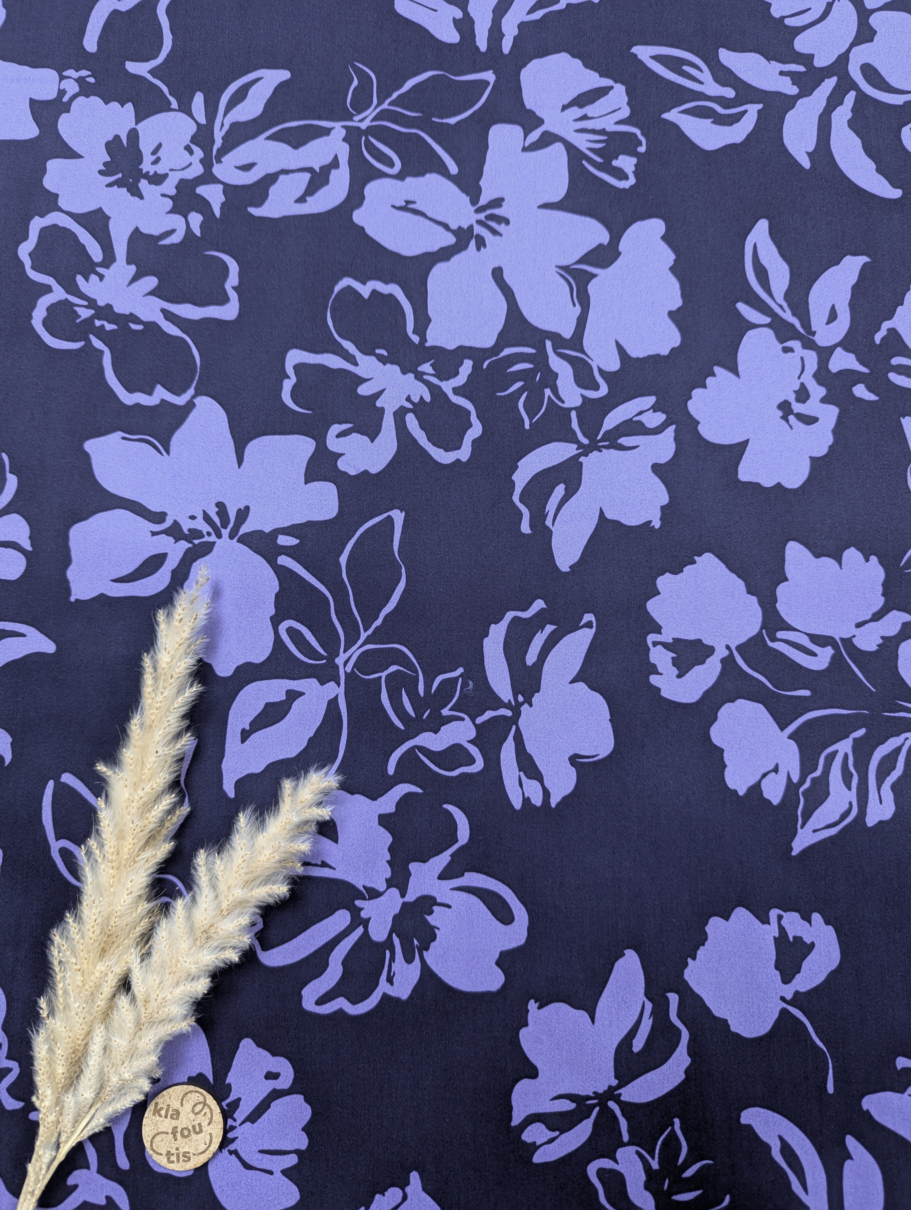 Satin de coton bleu marine - simplicité