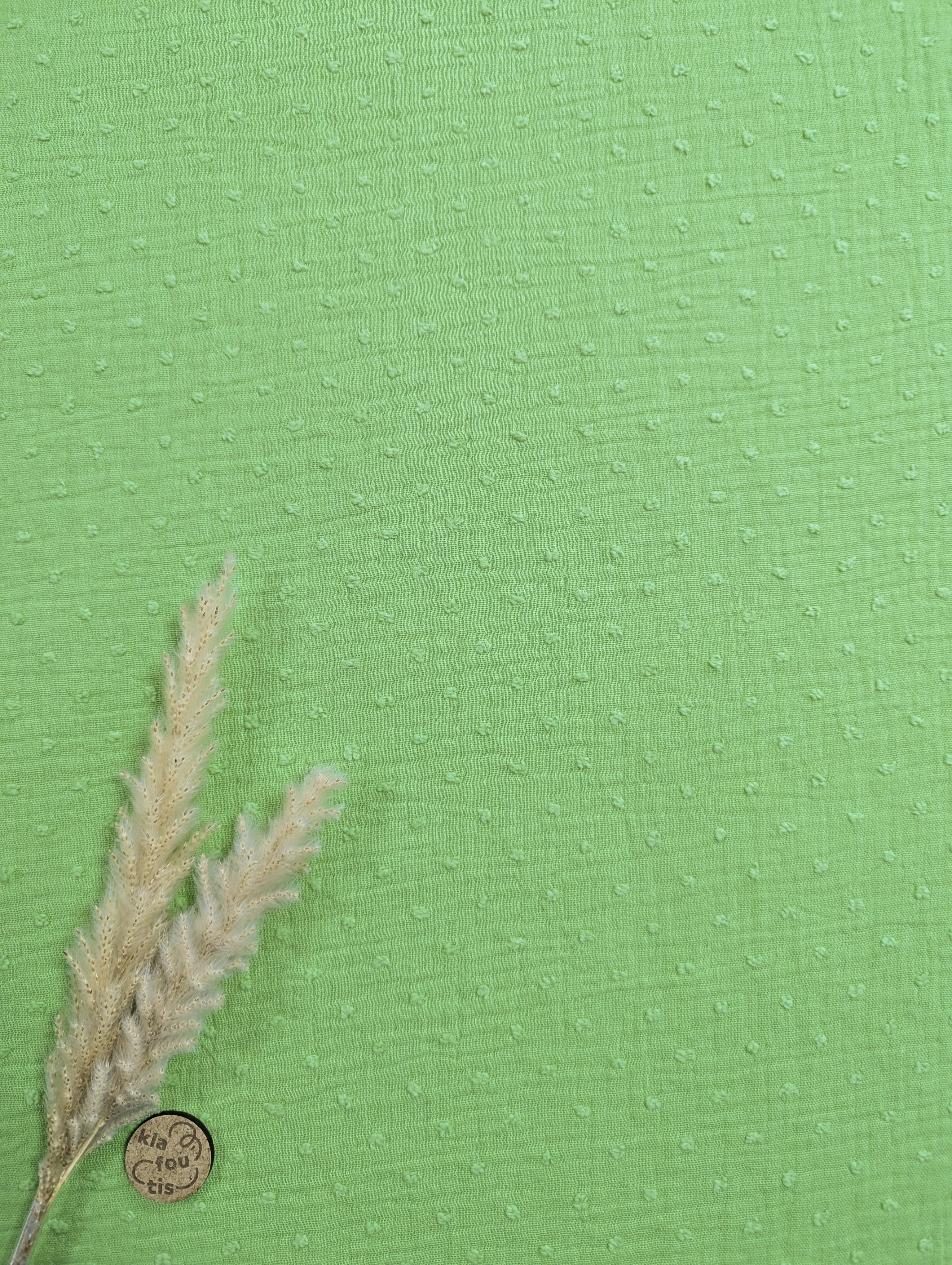Double gaze plumetis - vert lime