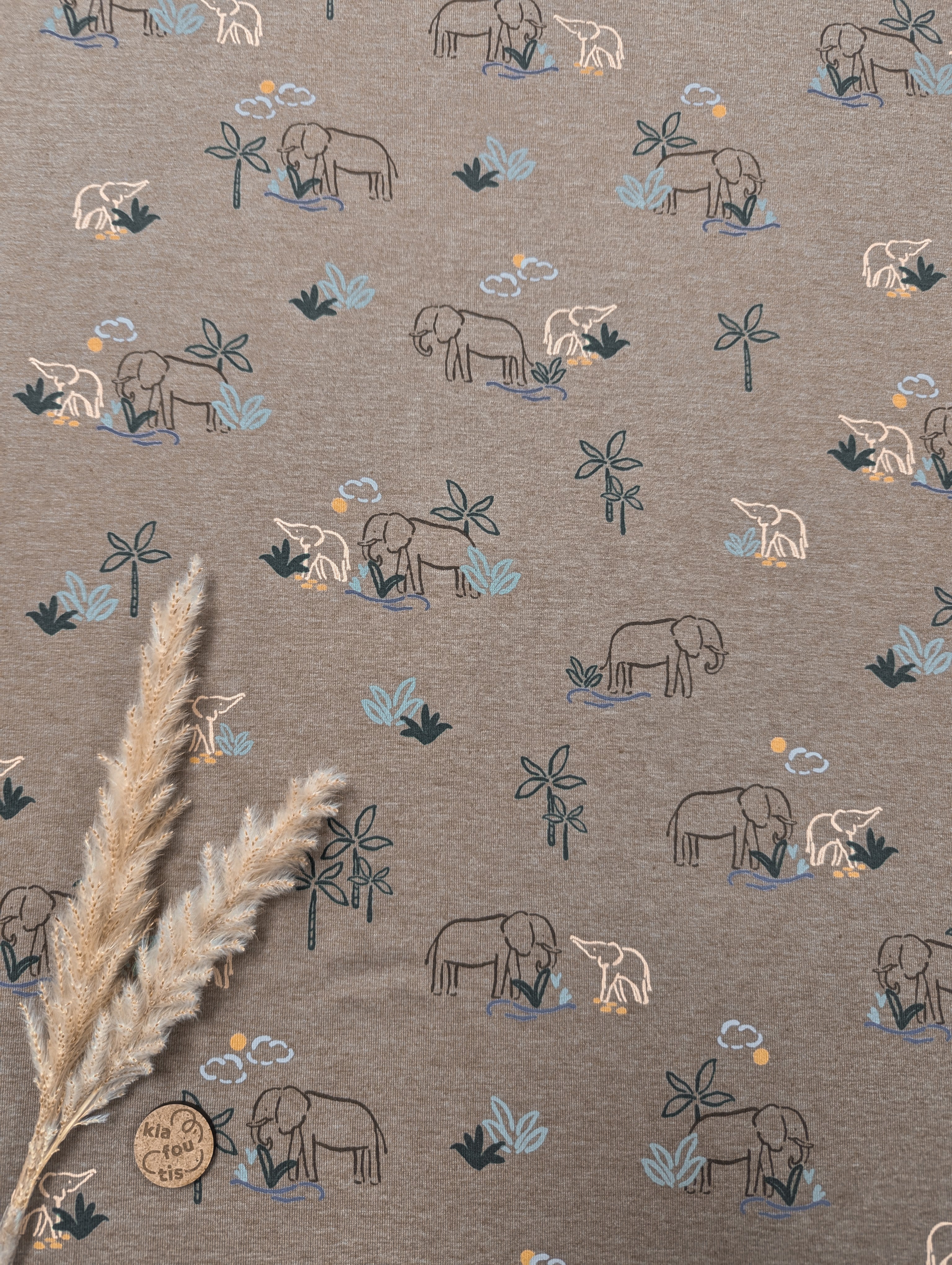 Jersey de coton café au lait chiné - Terre des éléphants