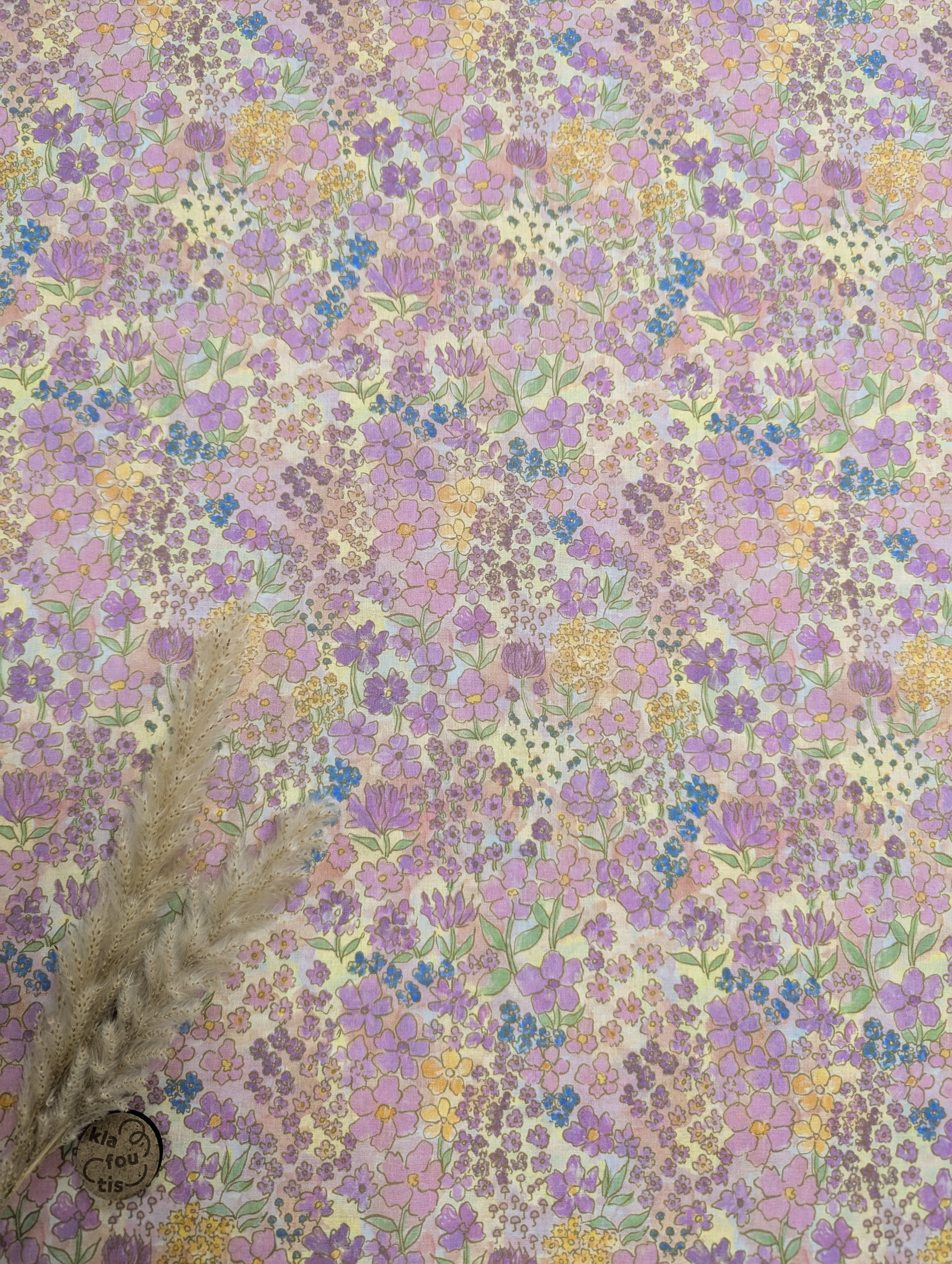 Voile de coton - effet liberty rosé