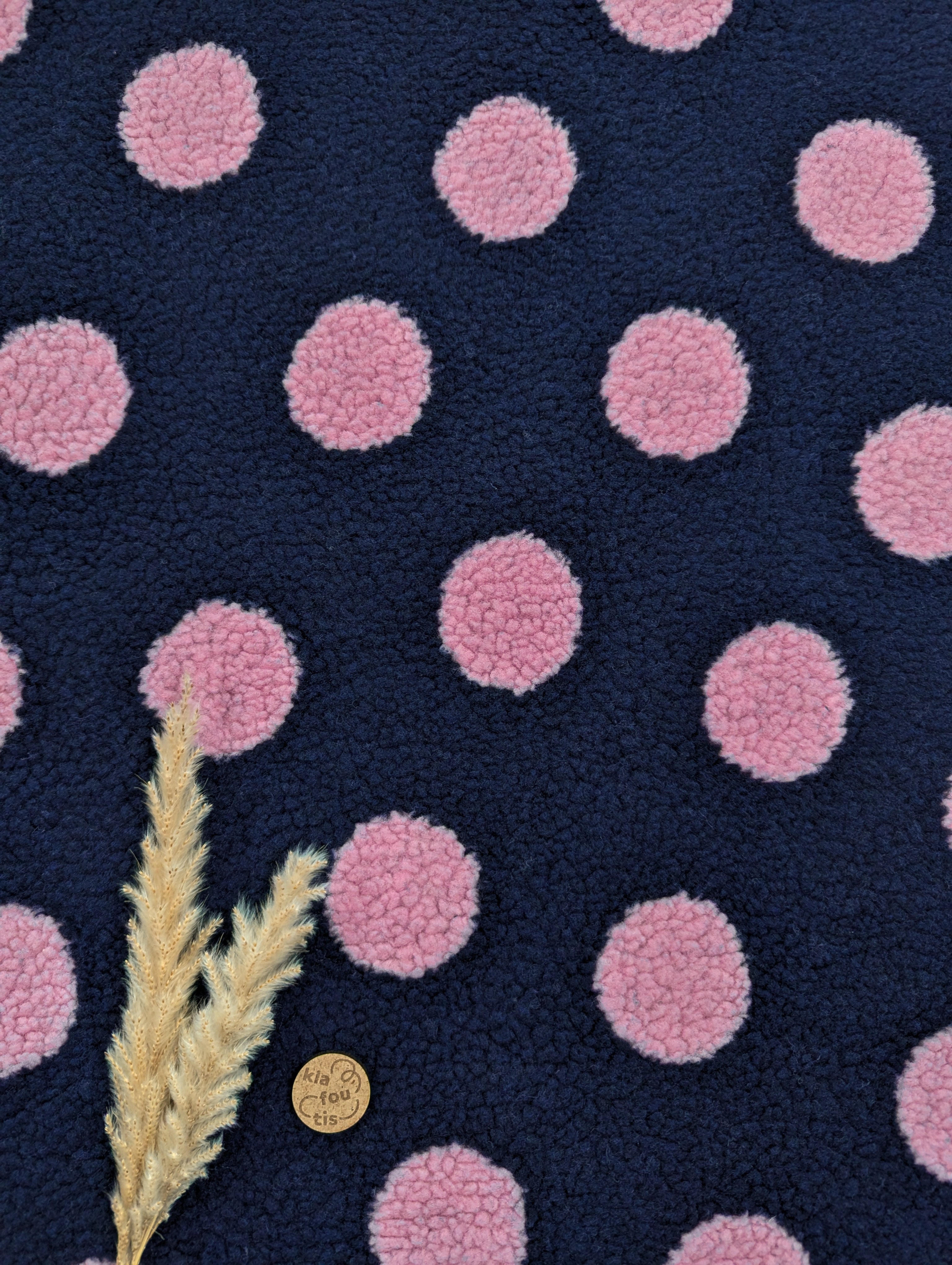 Teddy extensible bleu marine - pois rose