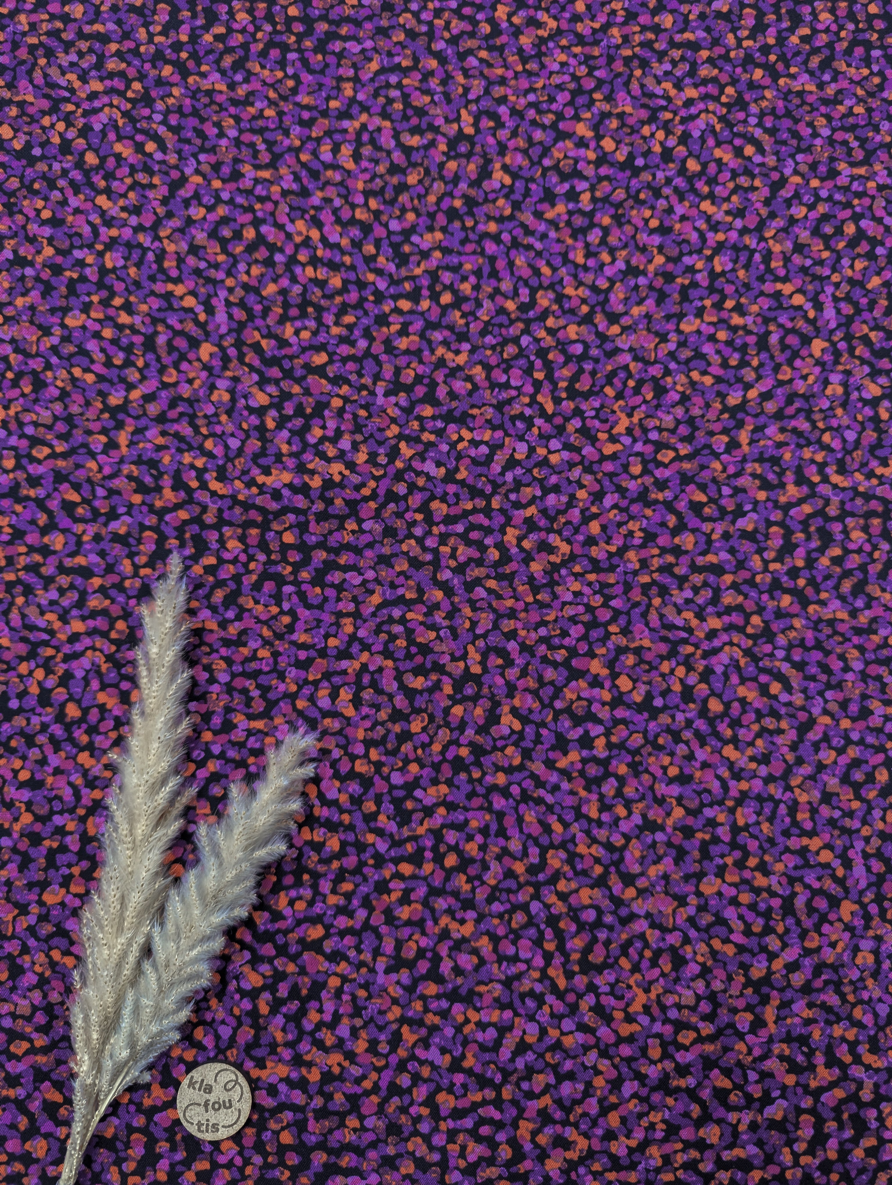 Twill de viscose stretch mauve orange - effet confettis