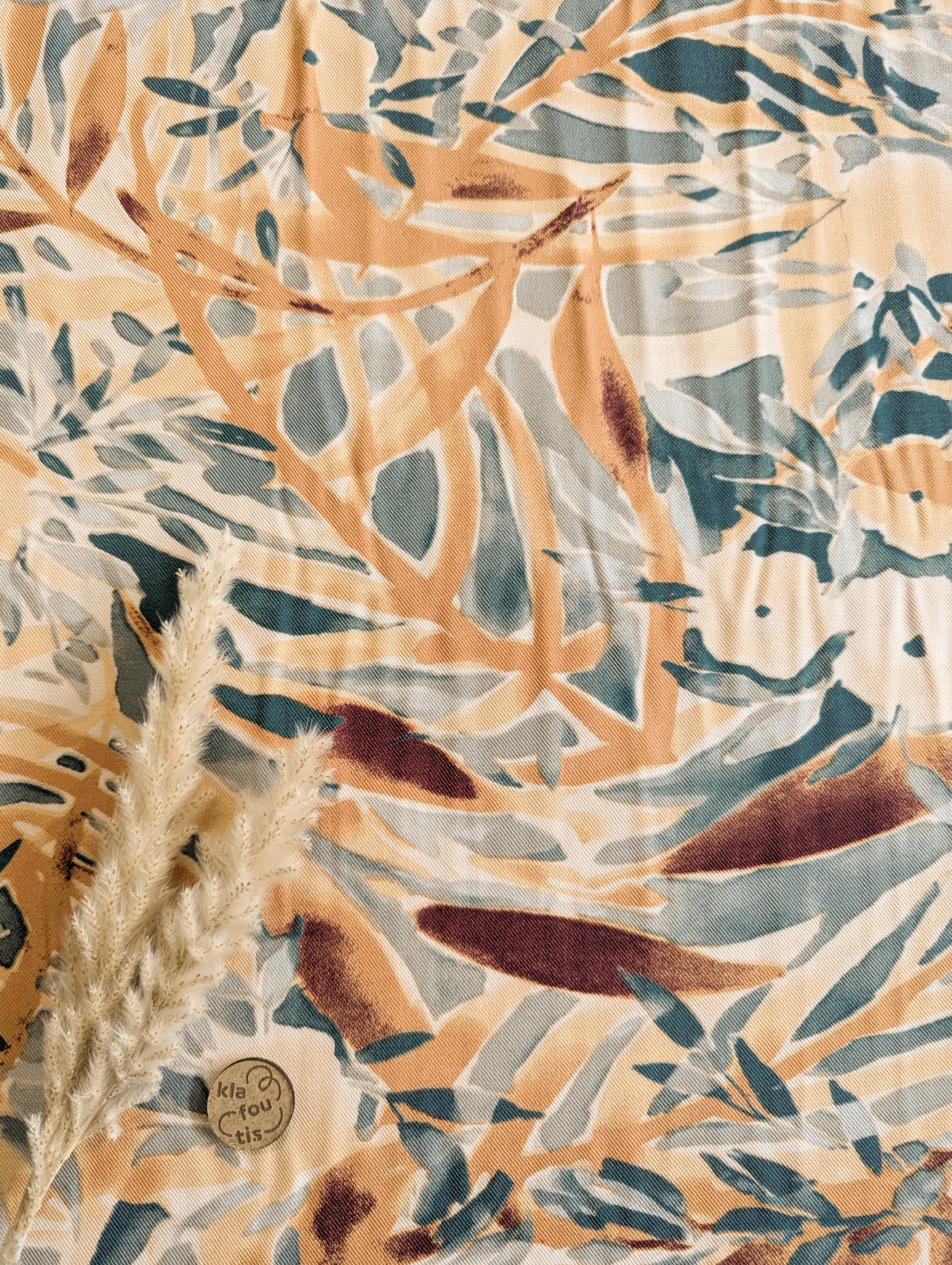 Twill de viscose bleuté - beauté abstraite