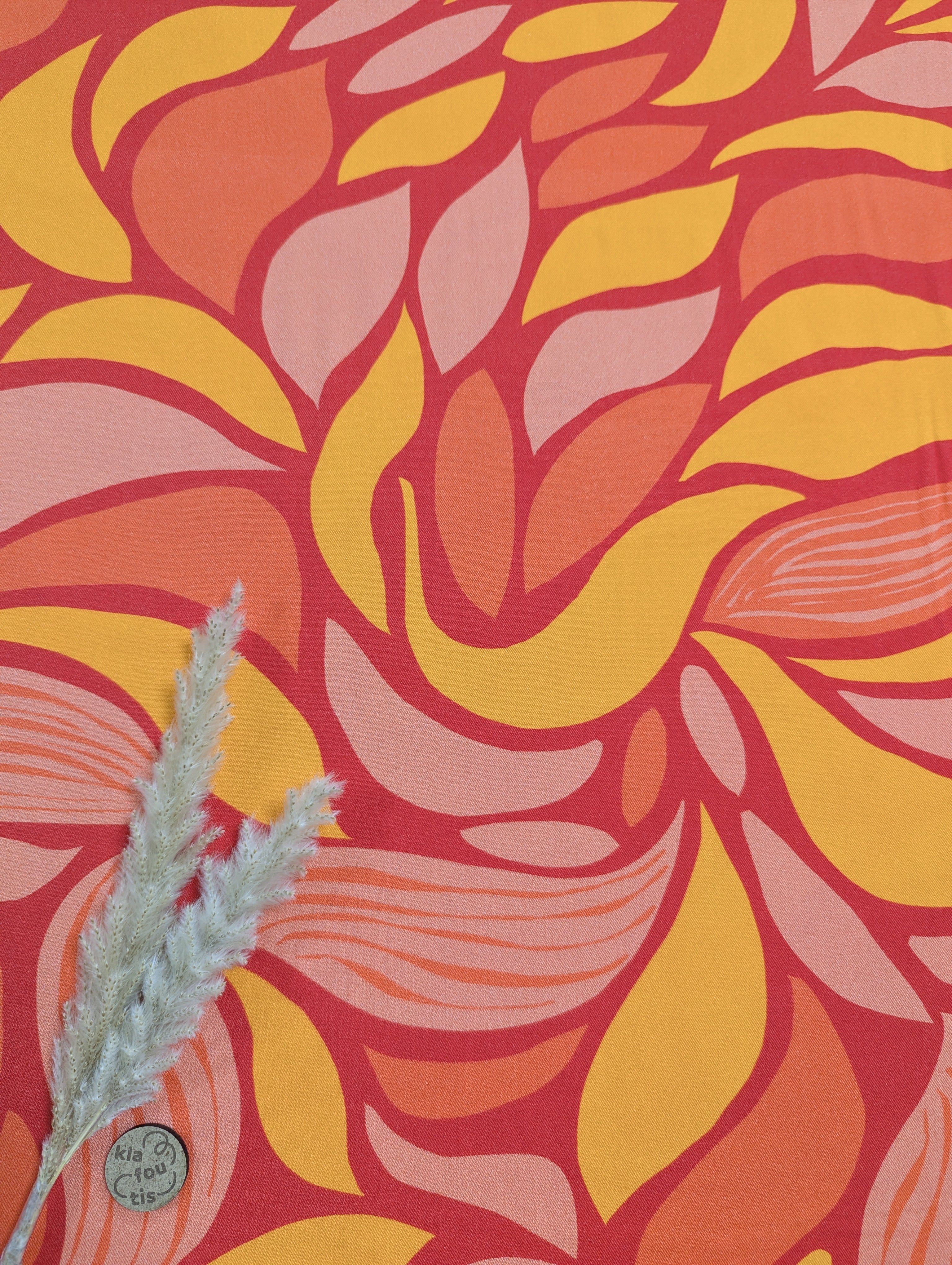 Twill de viscose rouge - incandescence