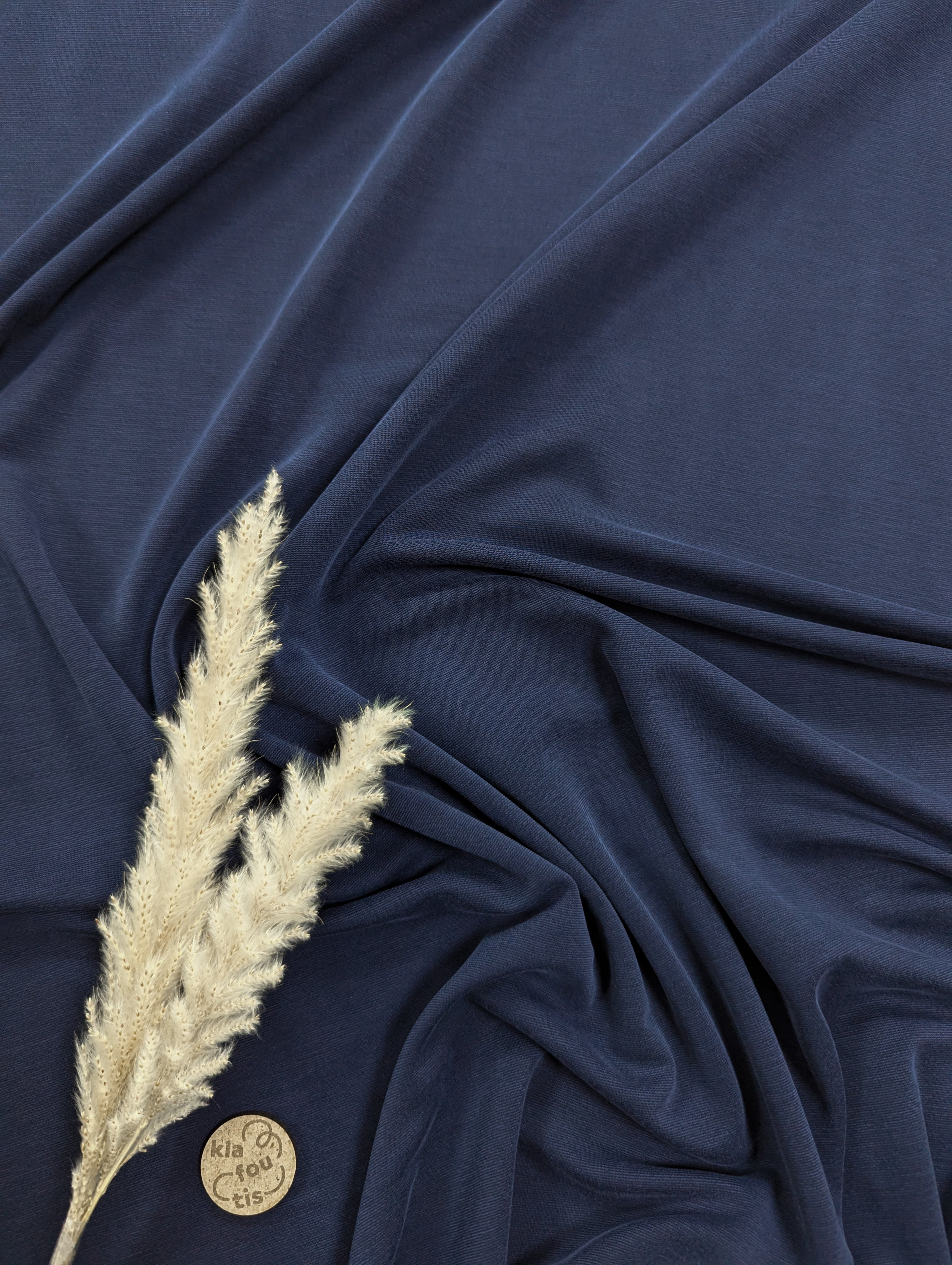 Jersey interlock de viscose - bleu marine