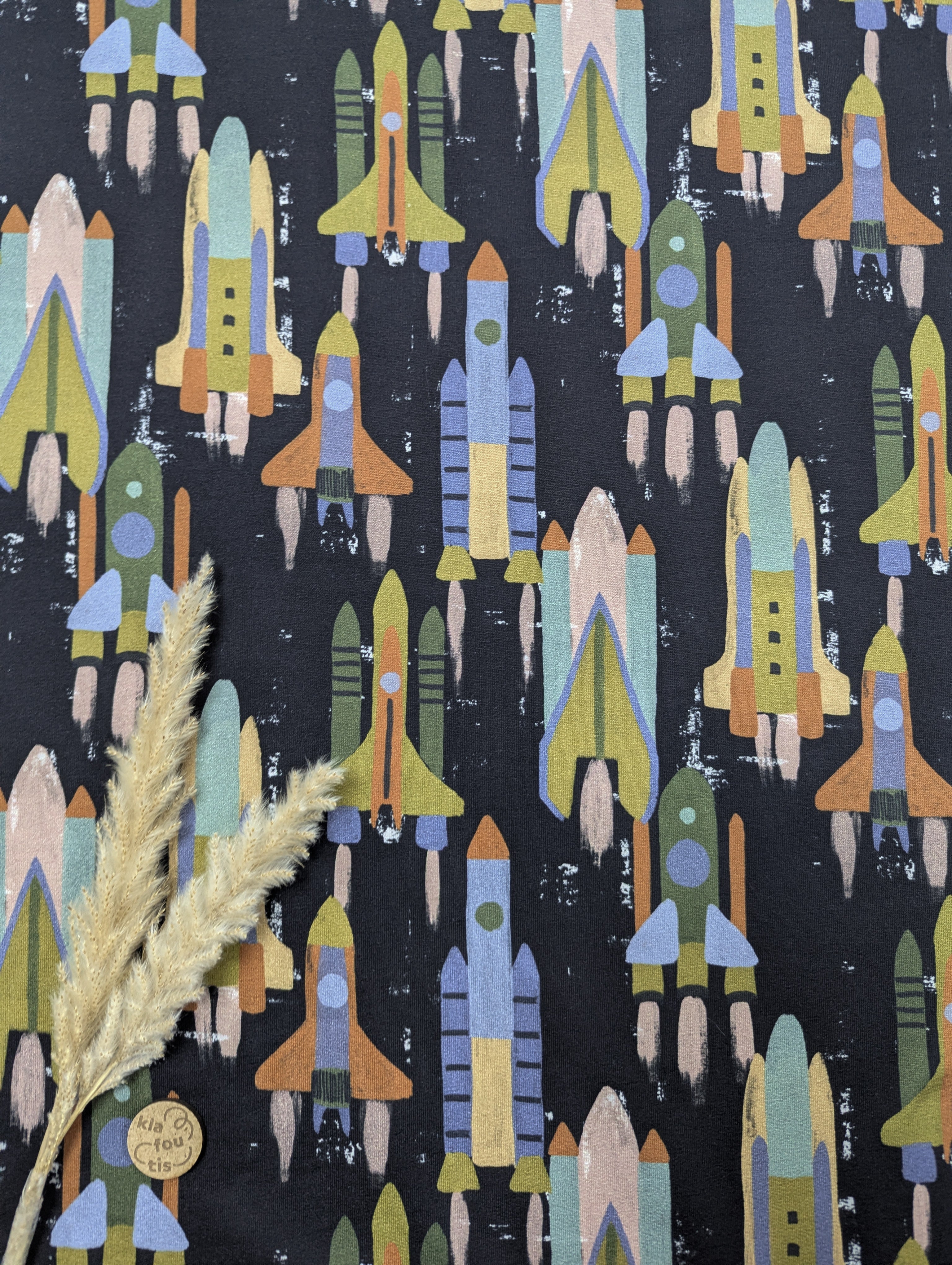 French Terry noir - Aventure dans l