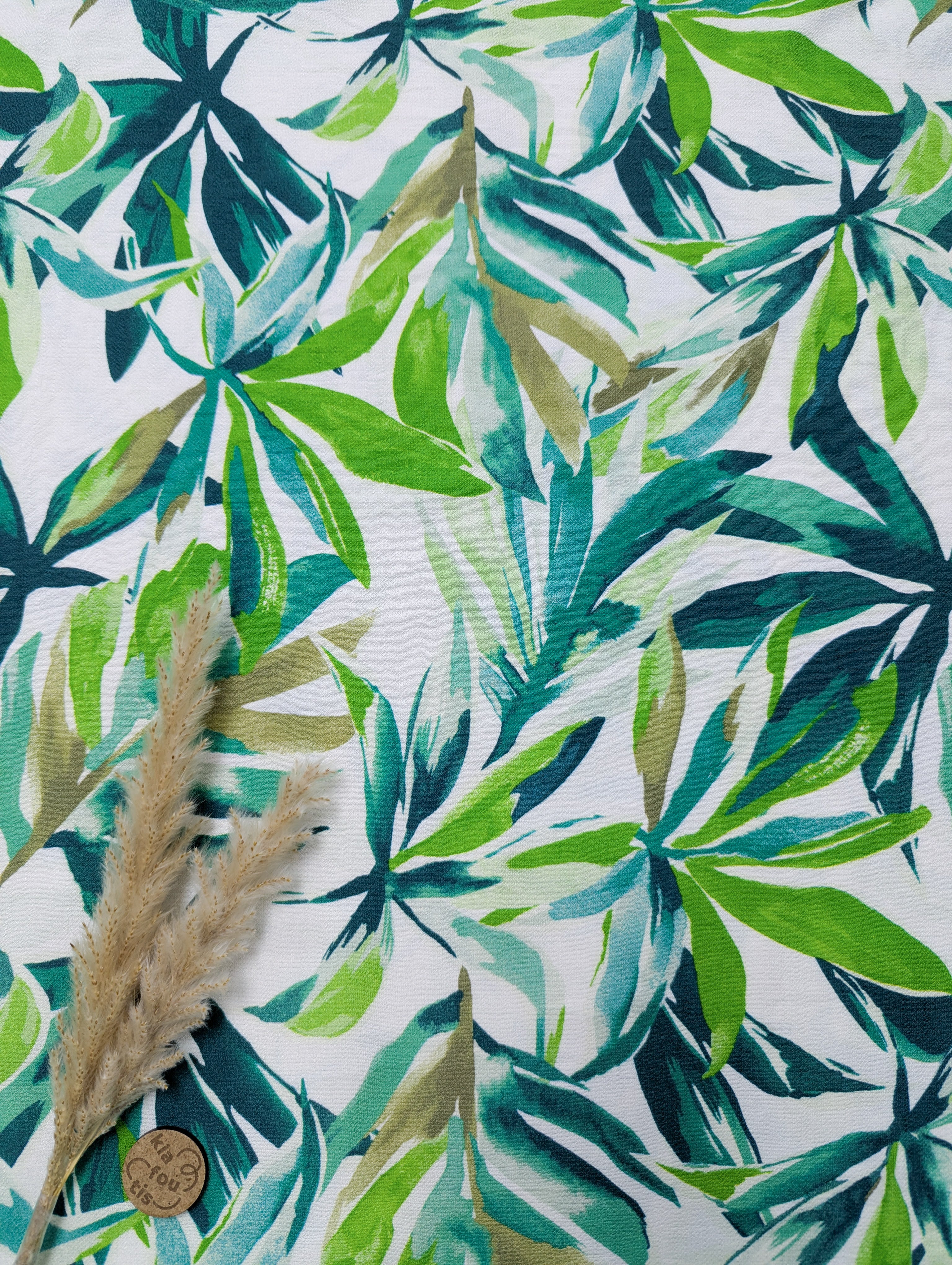 Crêpe de viscose vert - nature joyeuse