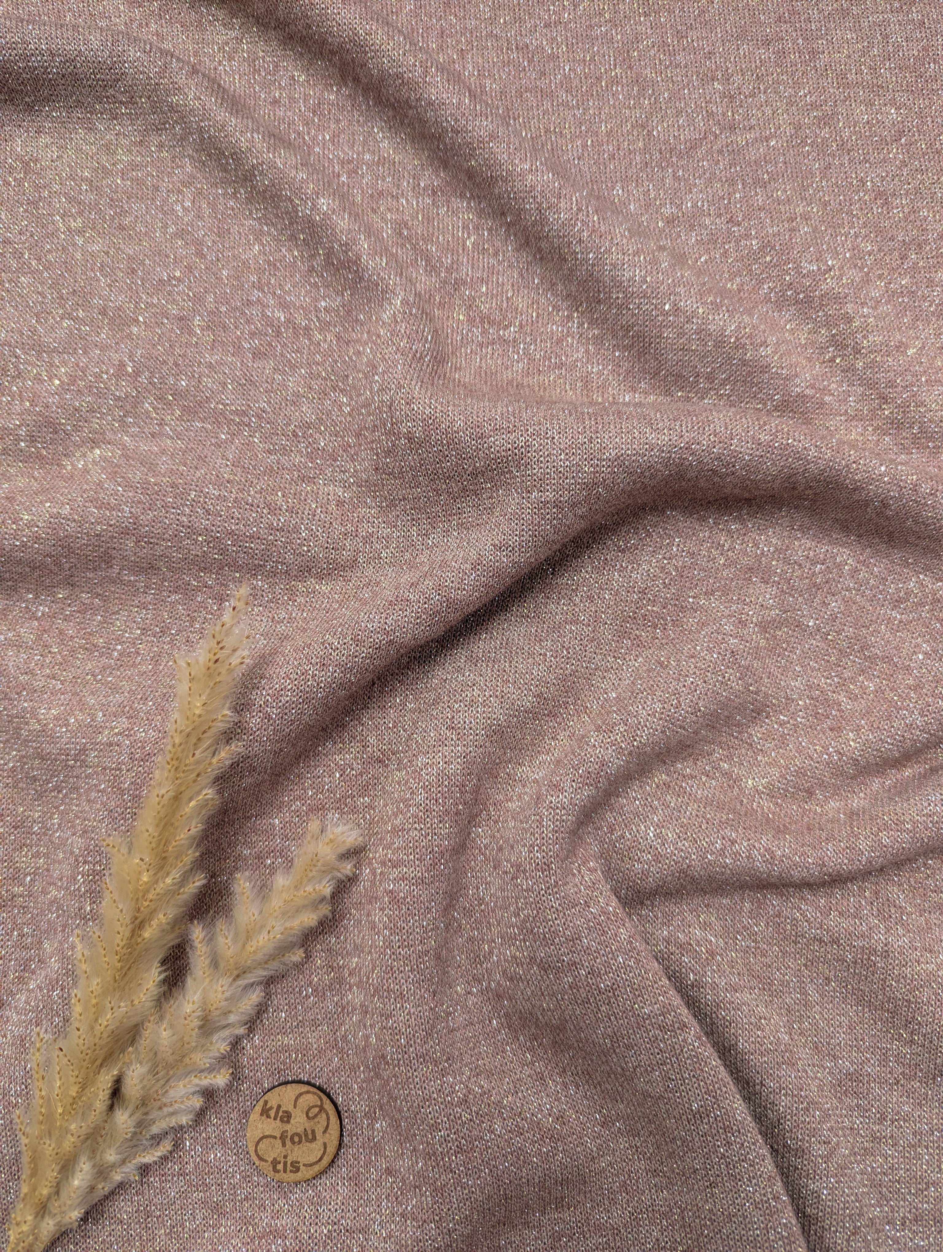 Maille tricot lurex - camel argenté