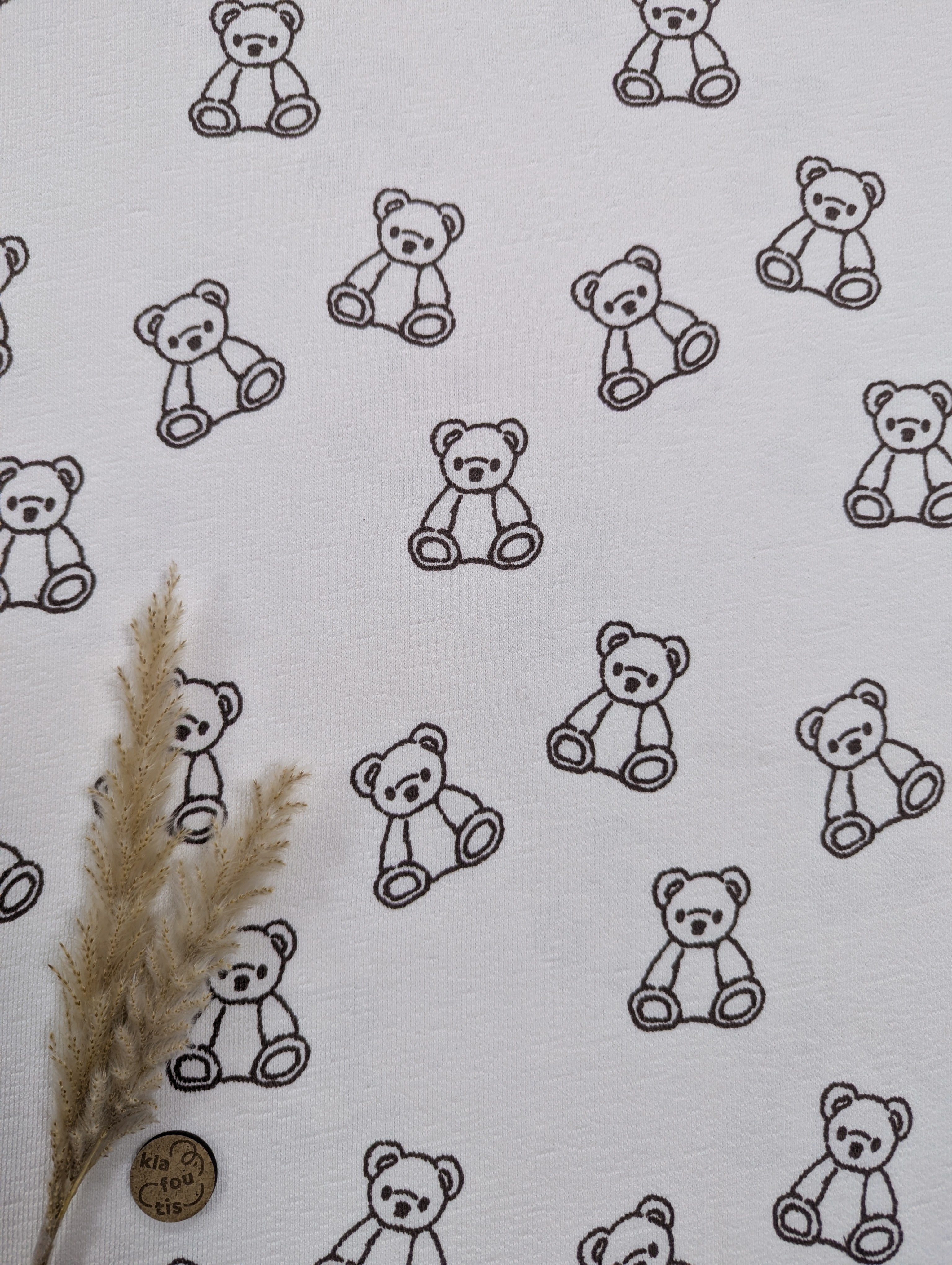 French Terry crêpe écru - nounours