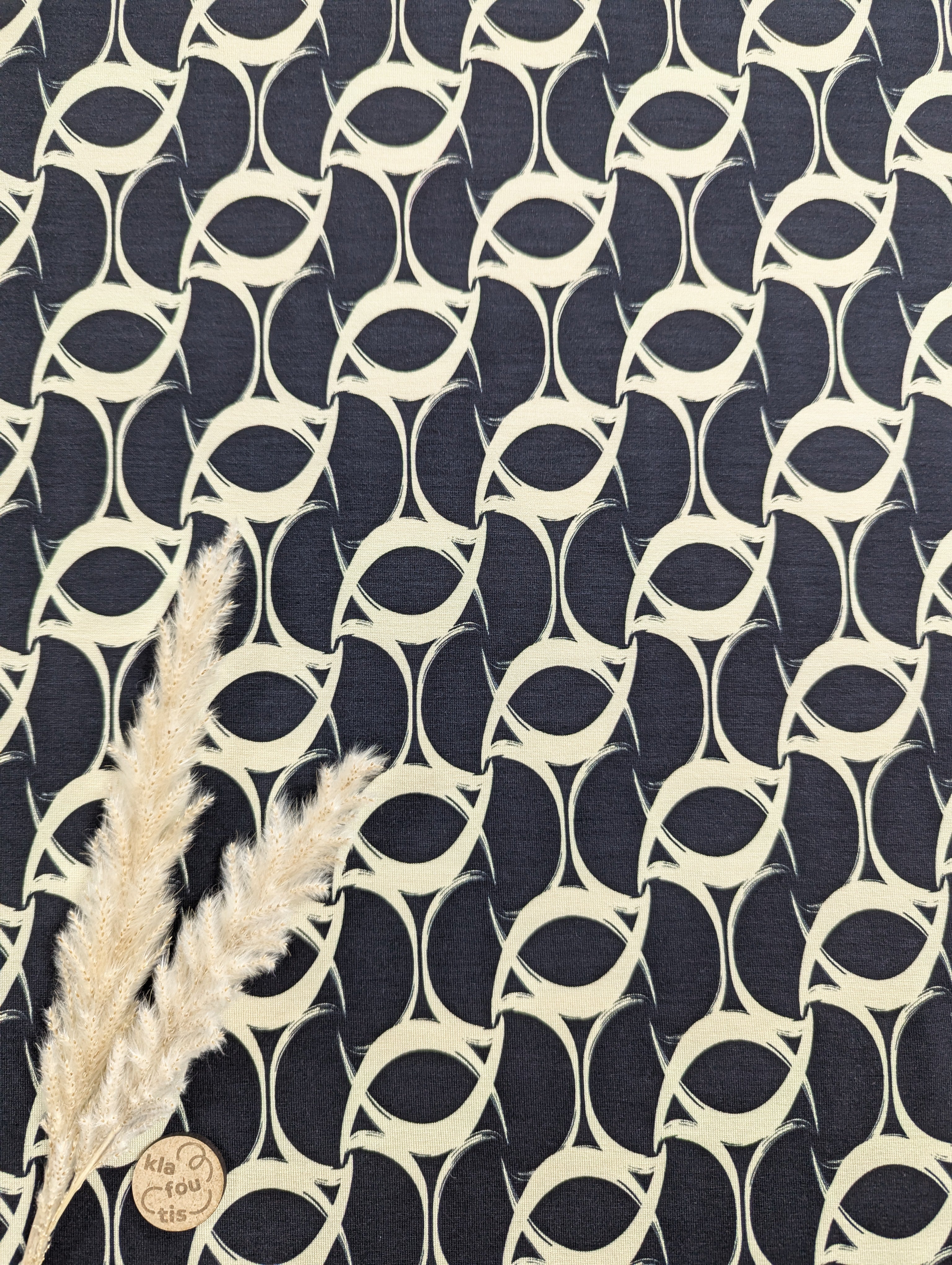 Jersey de viscose noir et crème - en rondeur