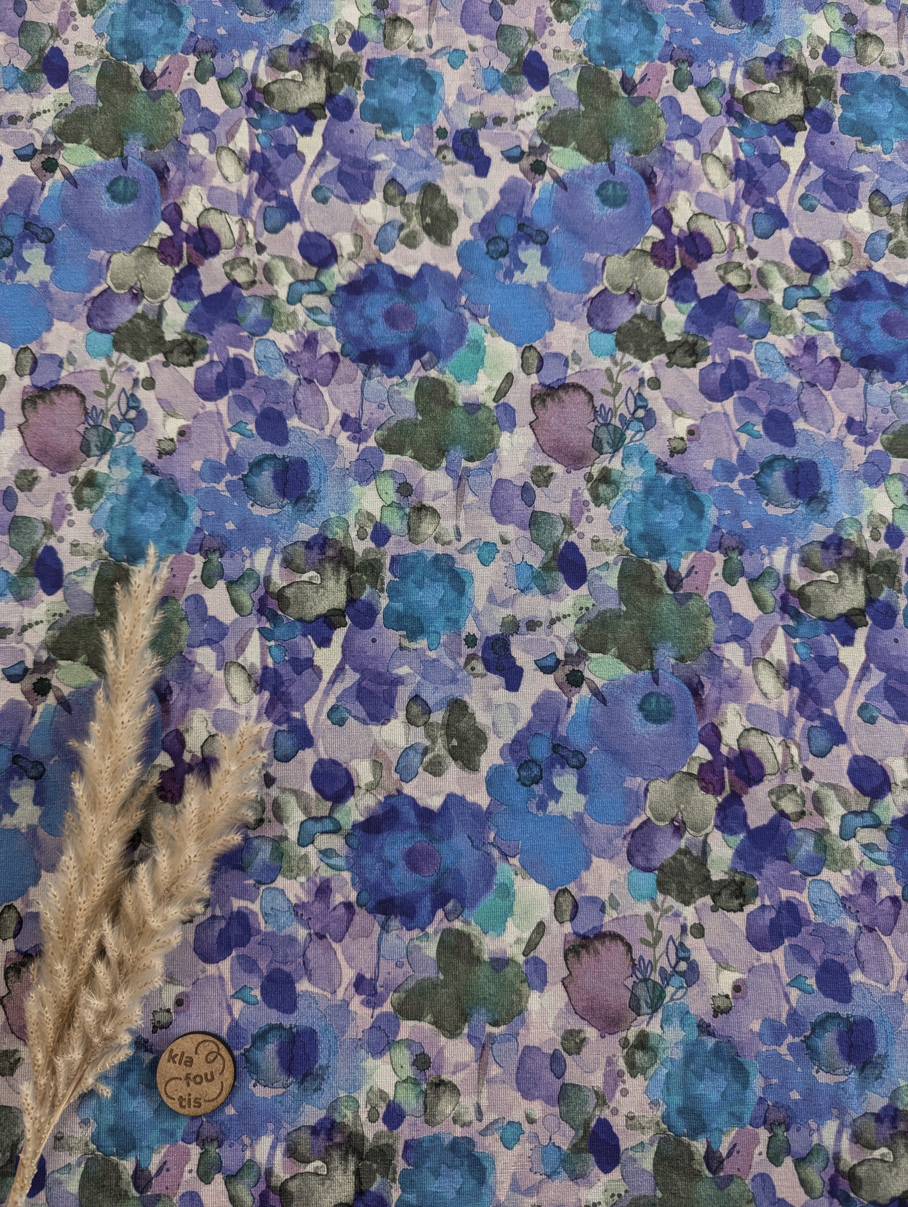 Jersey de bambou bleu - camaïeu de bleus