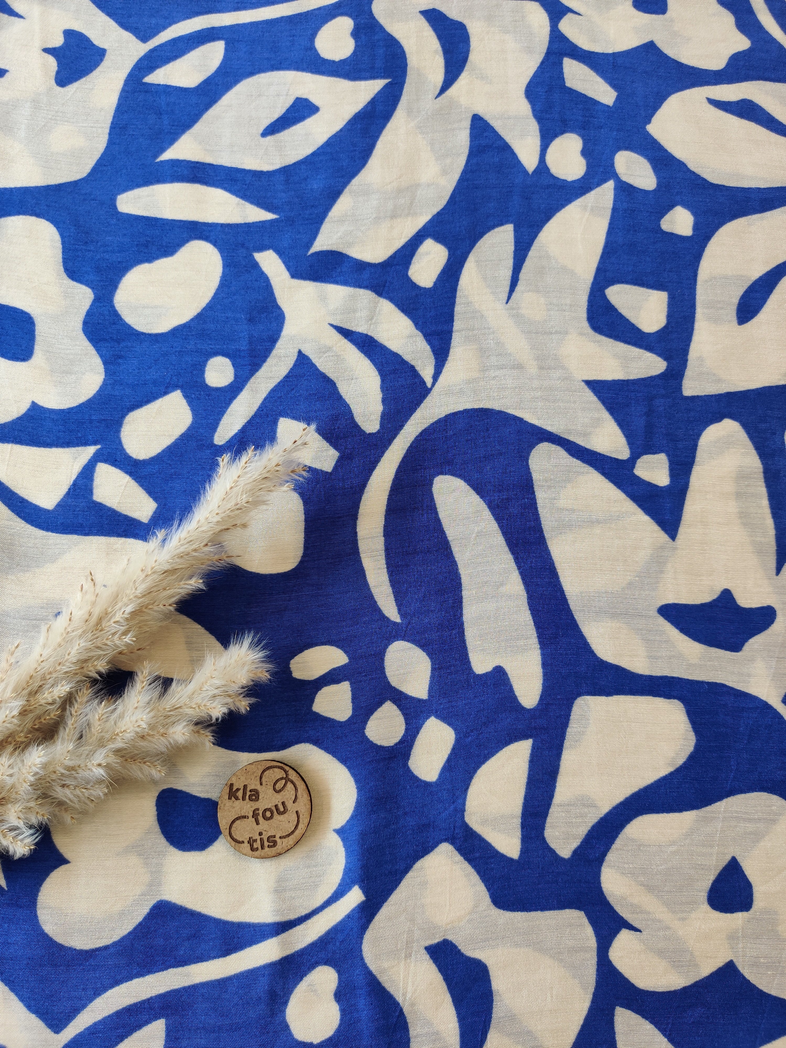 Voile de viscose - Bleu botanique