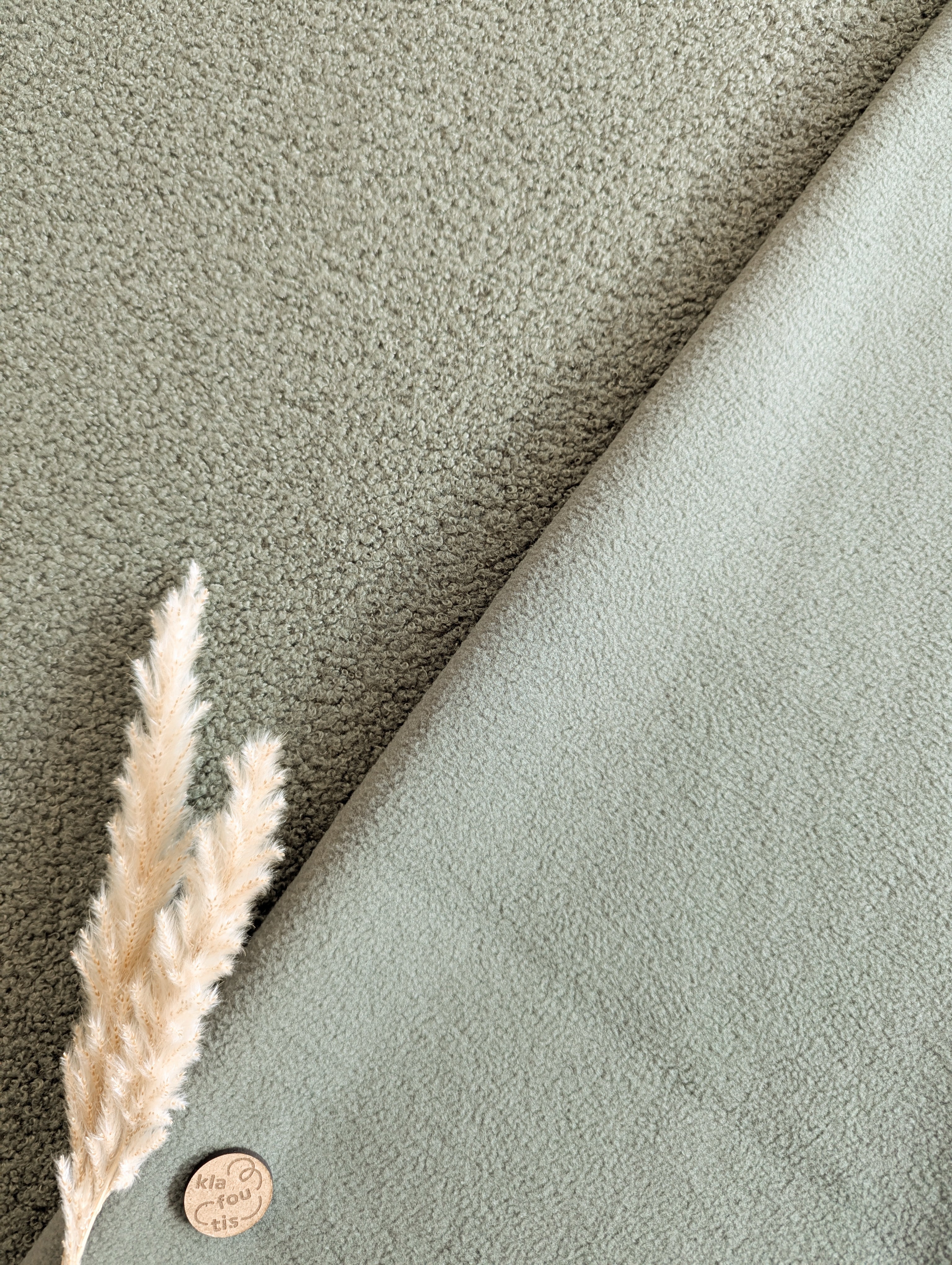 Teddy doublé polaire - Vert sauge