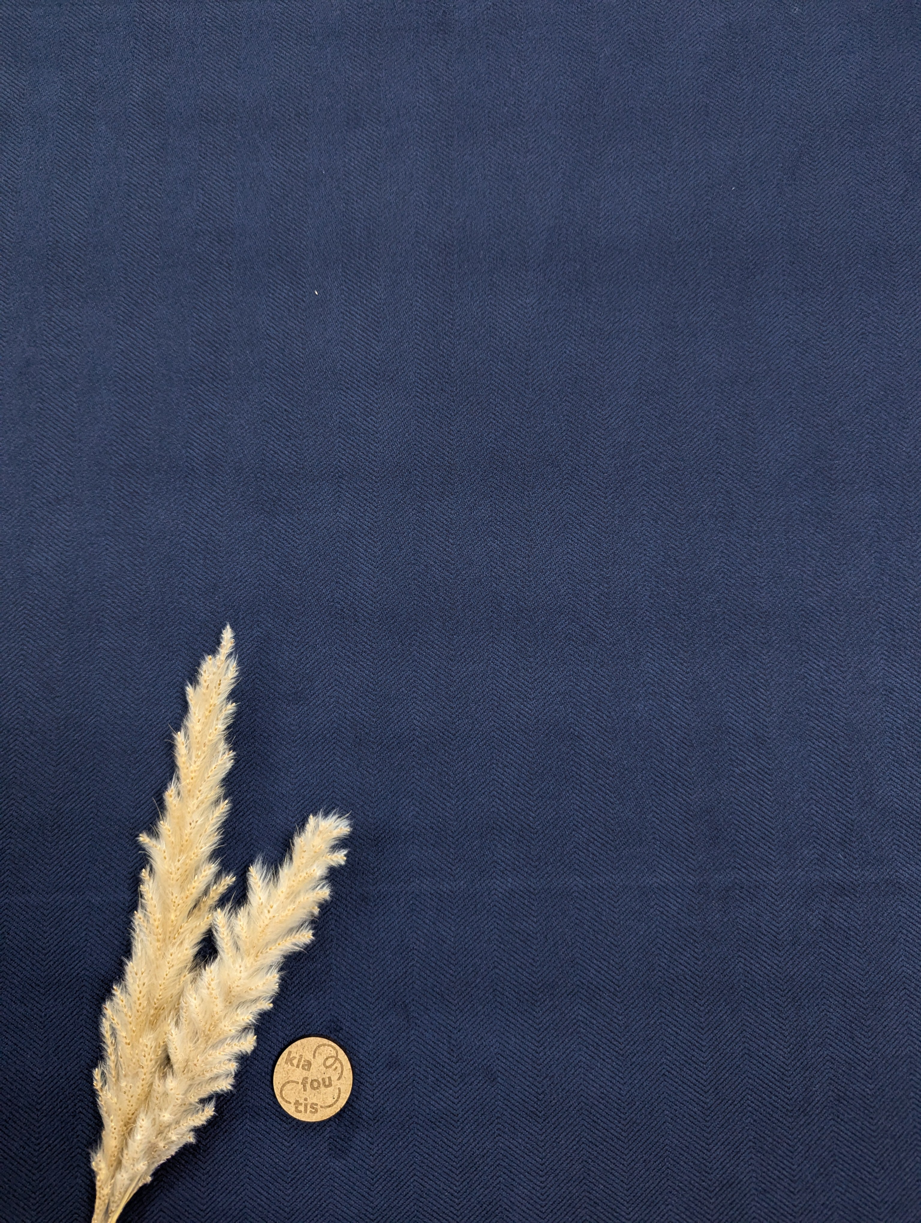 Suédine à chevrons stretch - bleu marine