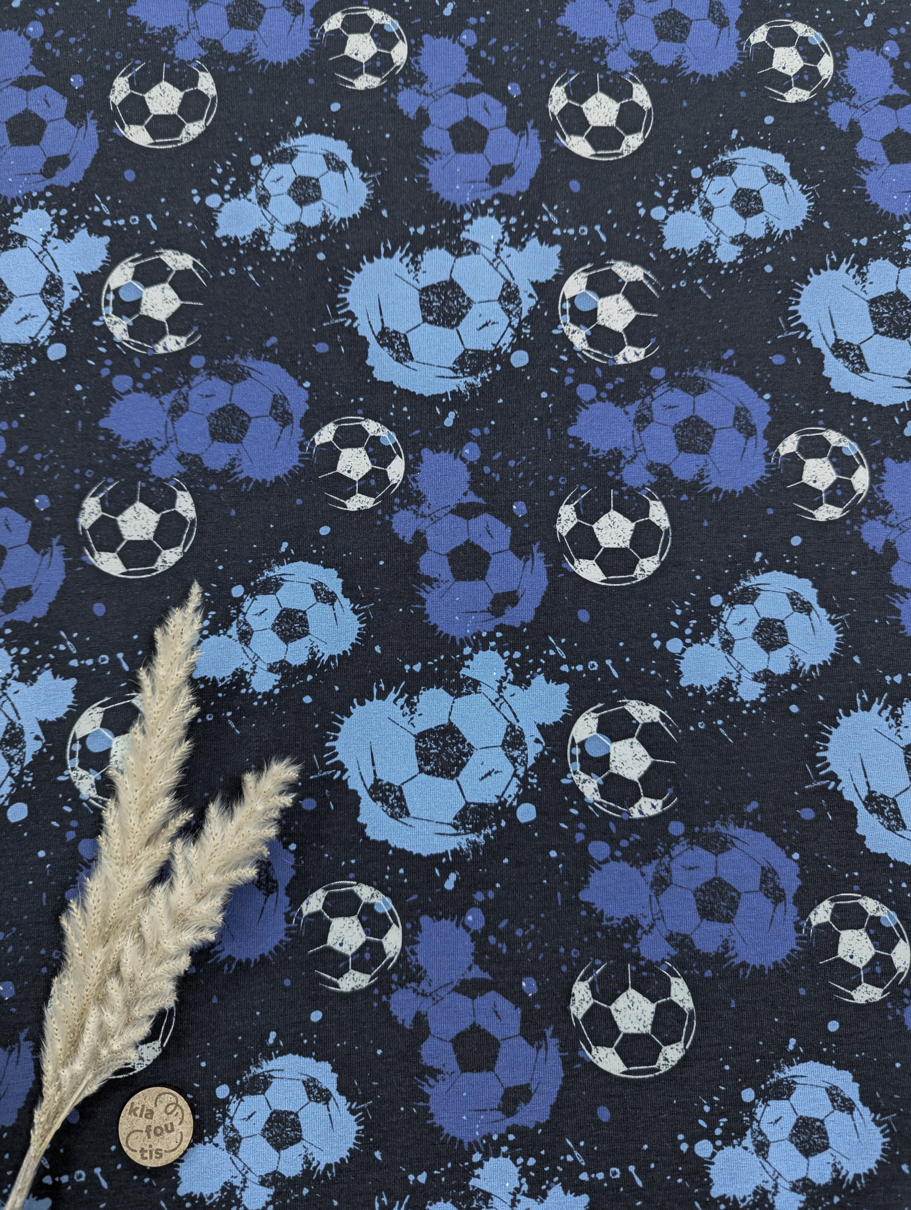 Jersey de coton bleu - fan de foot