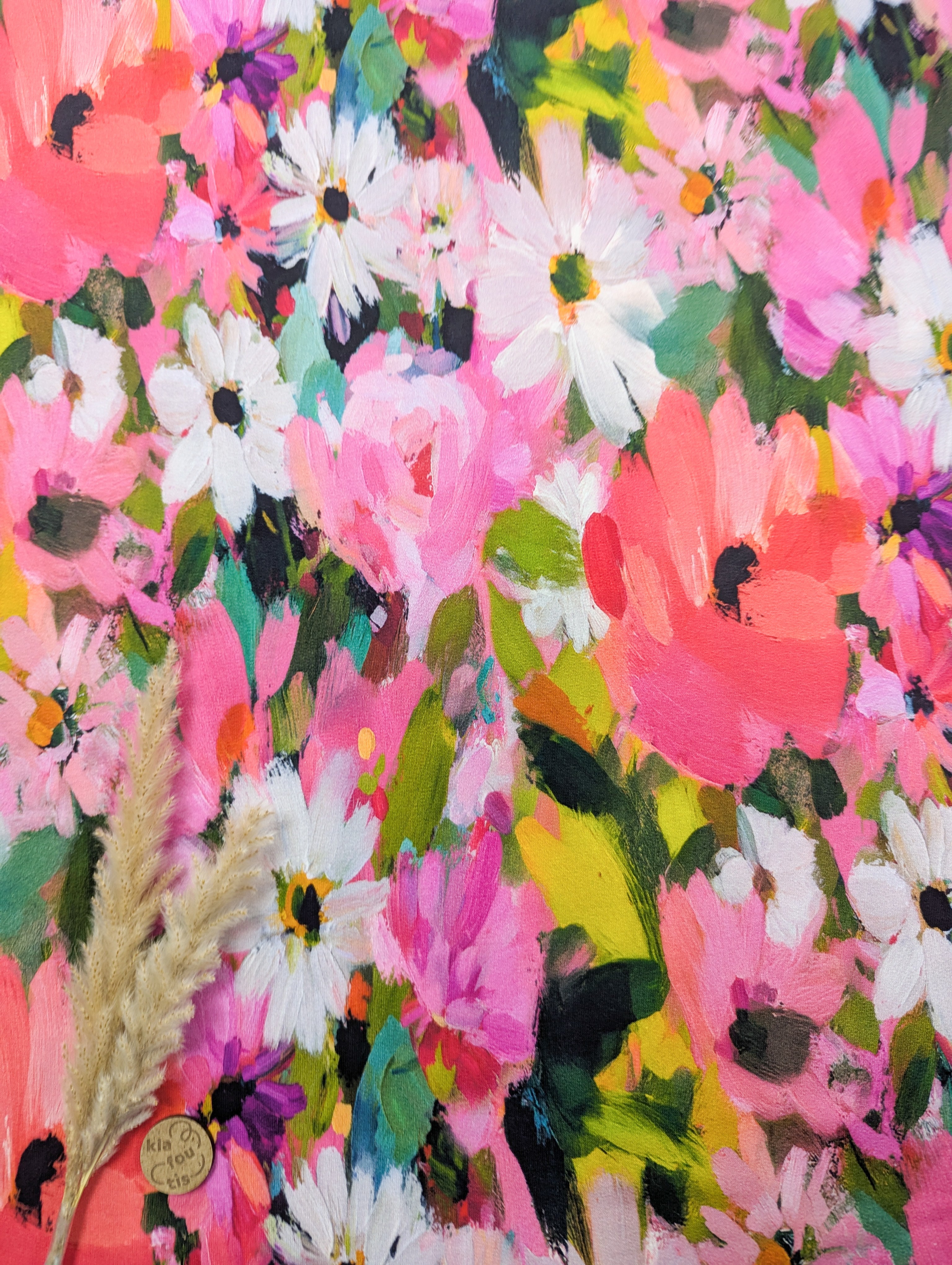 French terry - tableau floral - tons peps