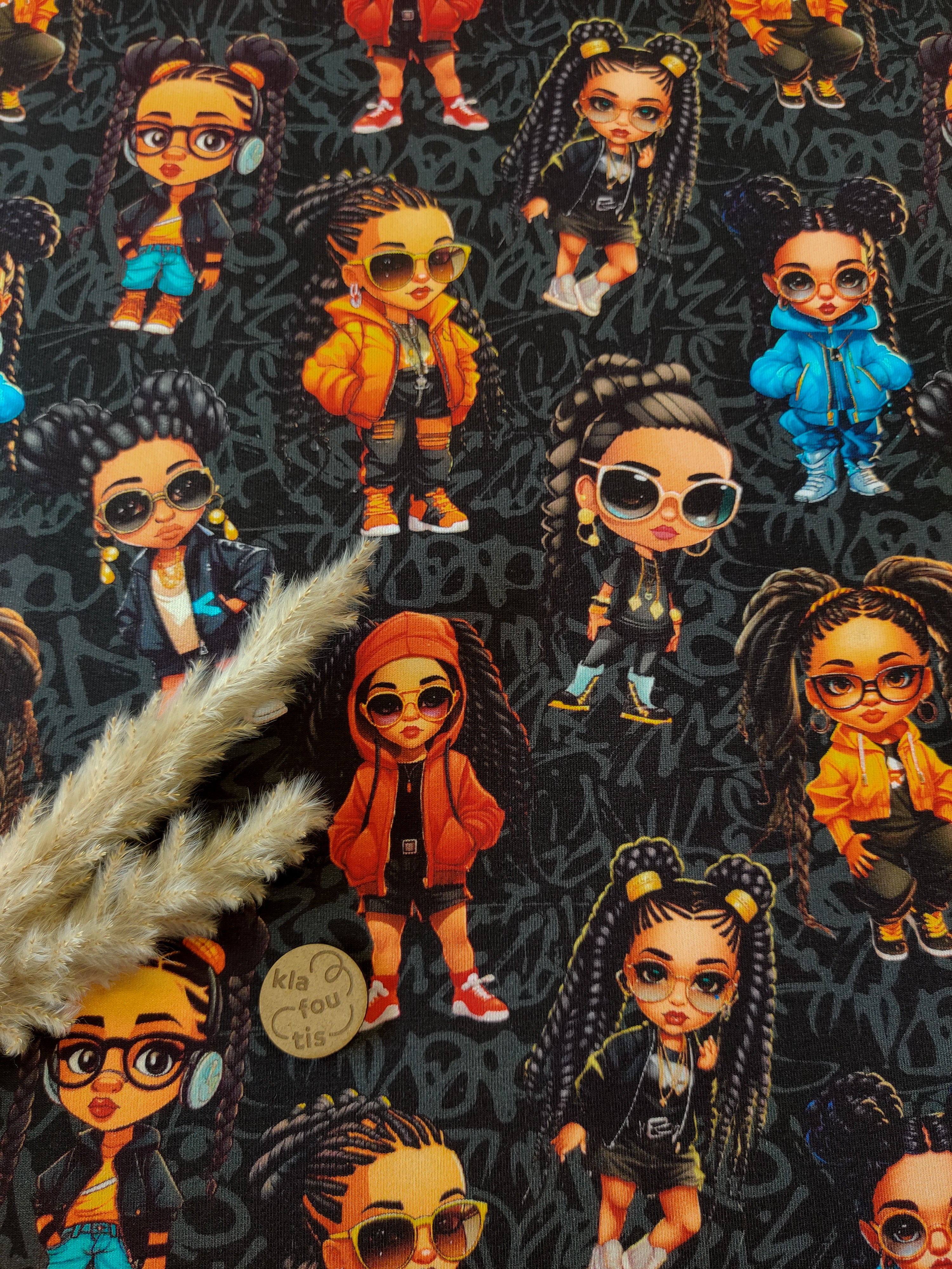 French Terry noir - Street queens