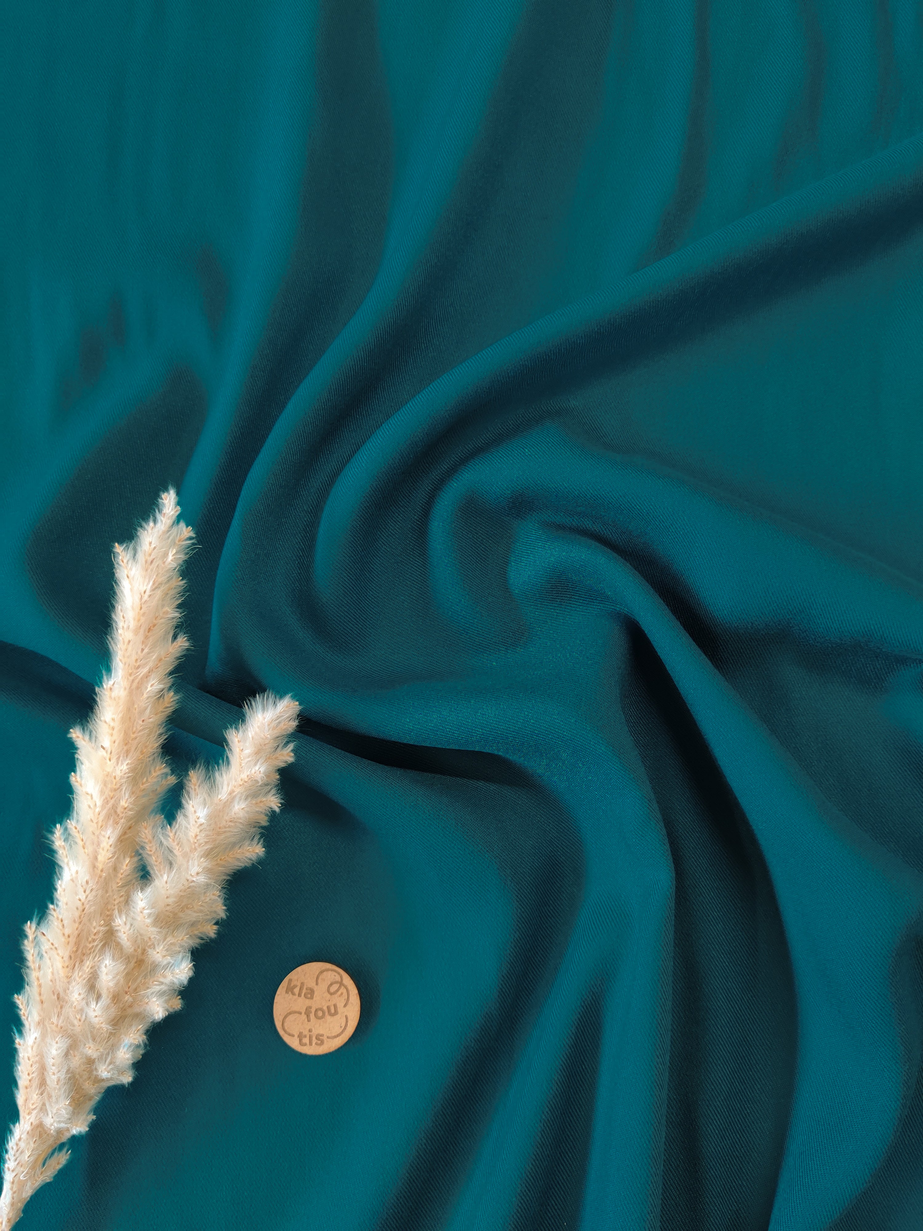 Twill de viscose - Bleu canard