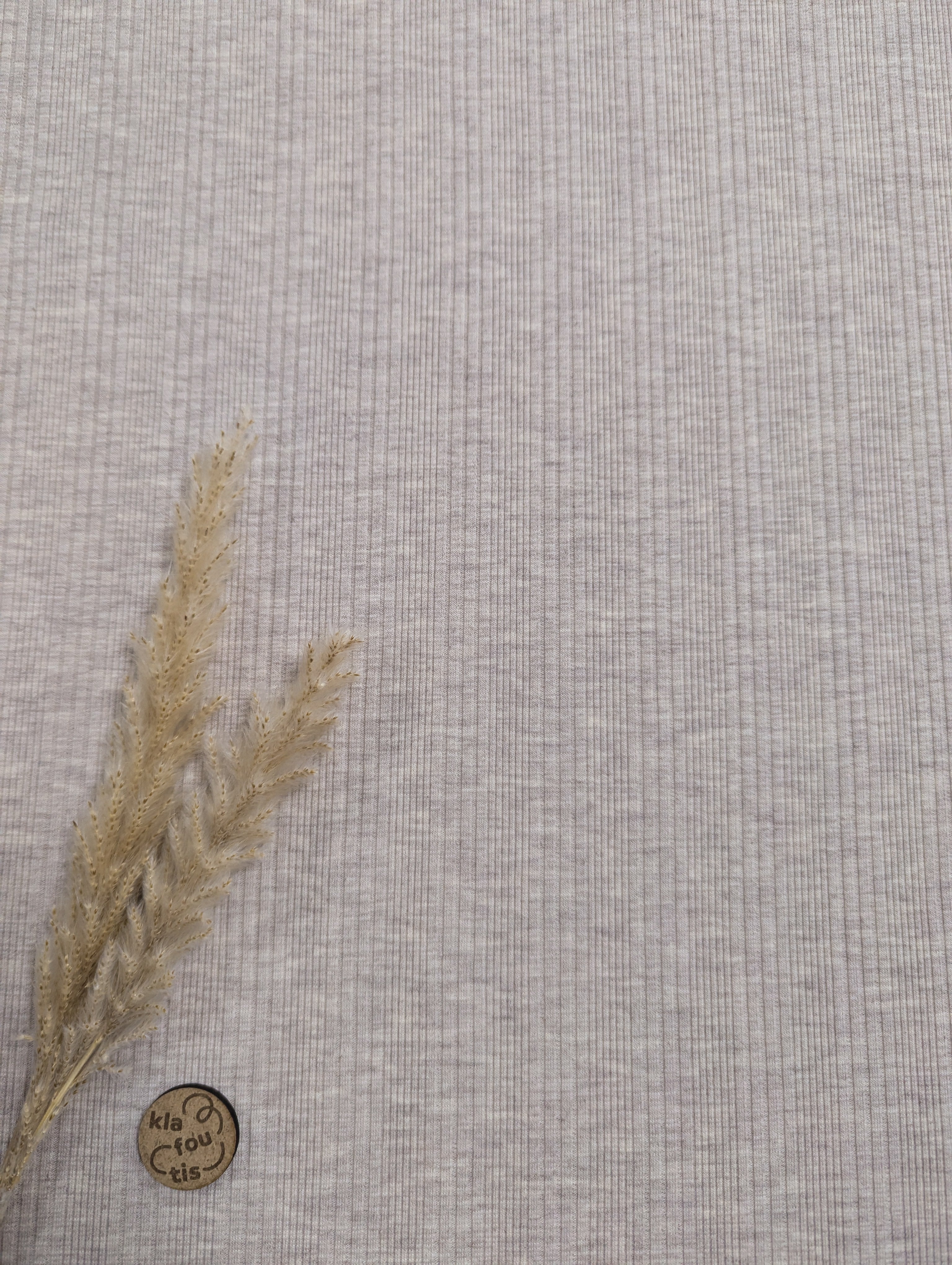 Jersey rib irrégulier - beige clair chiné