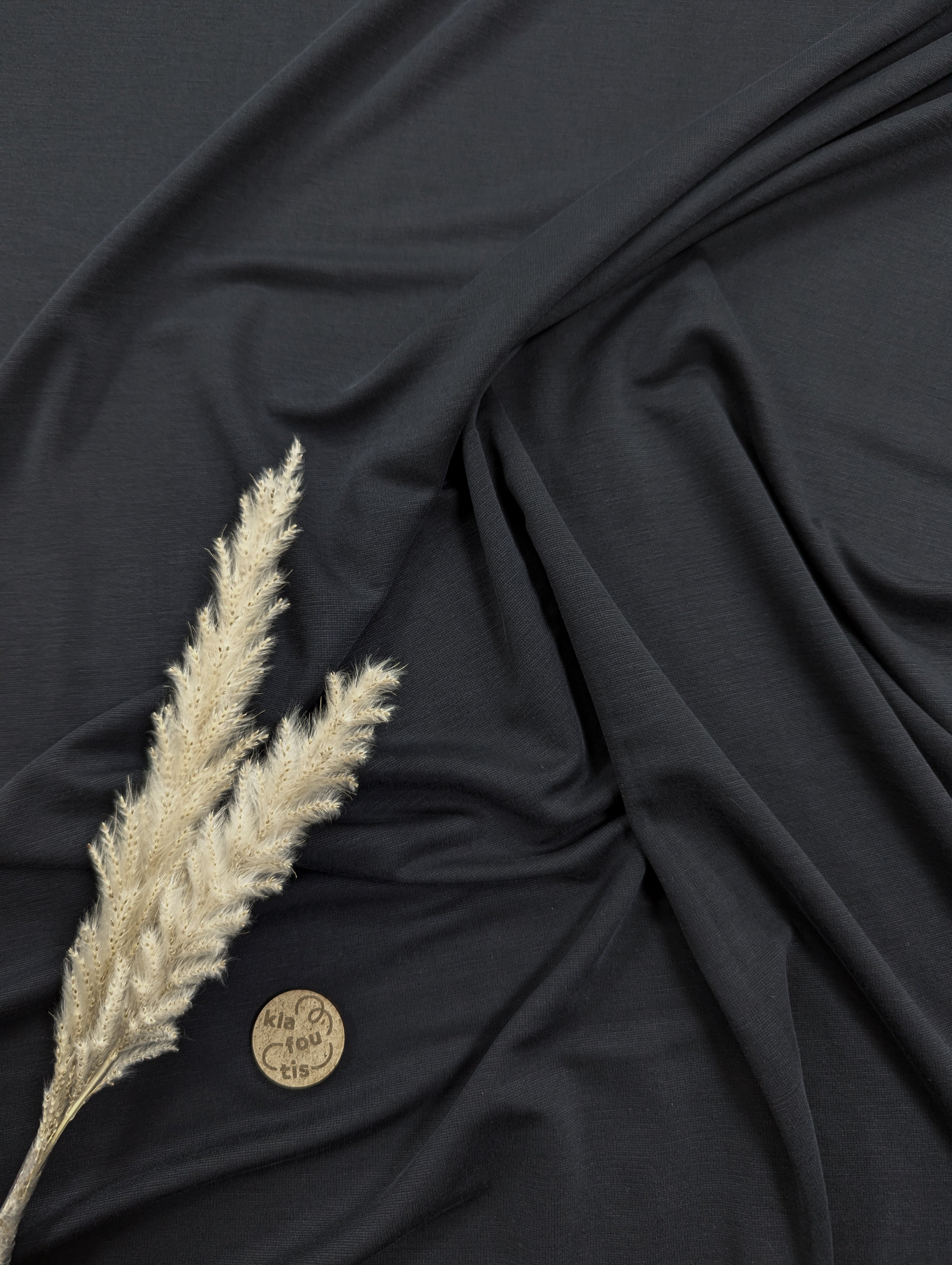 Jersey interlock de viscose - noir