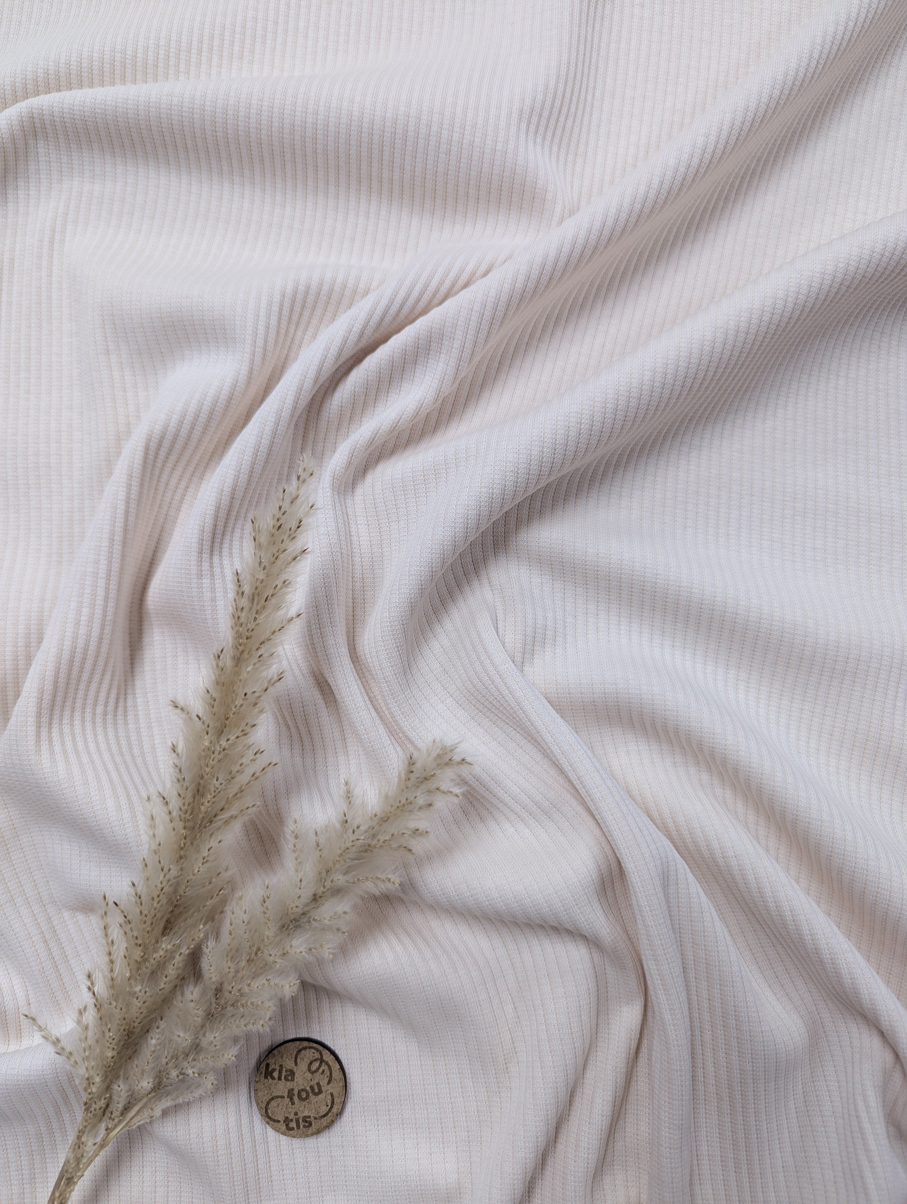 Jersey de coton rib - écru