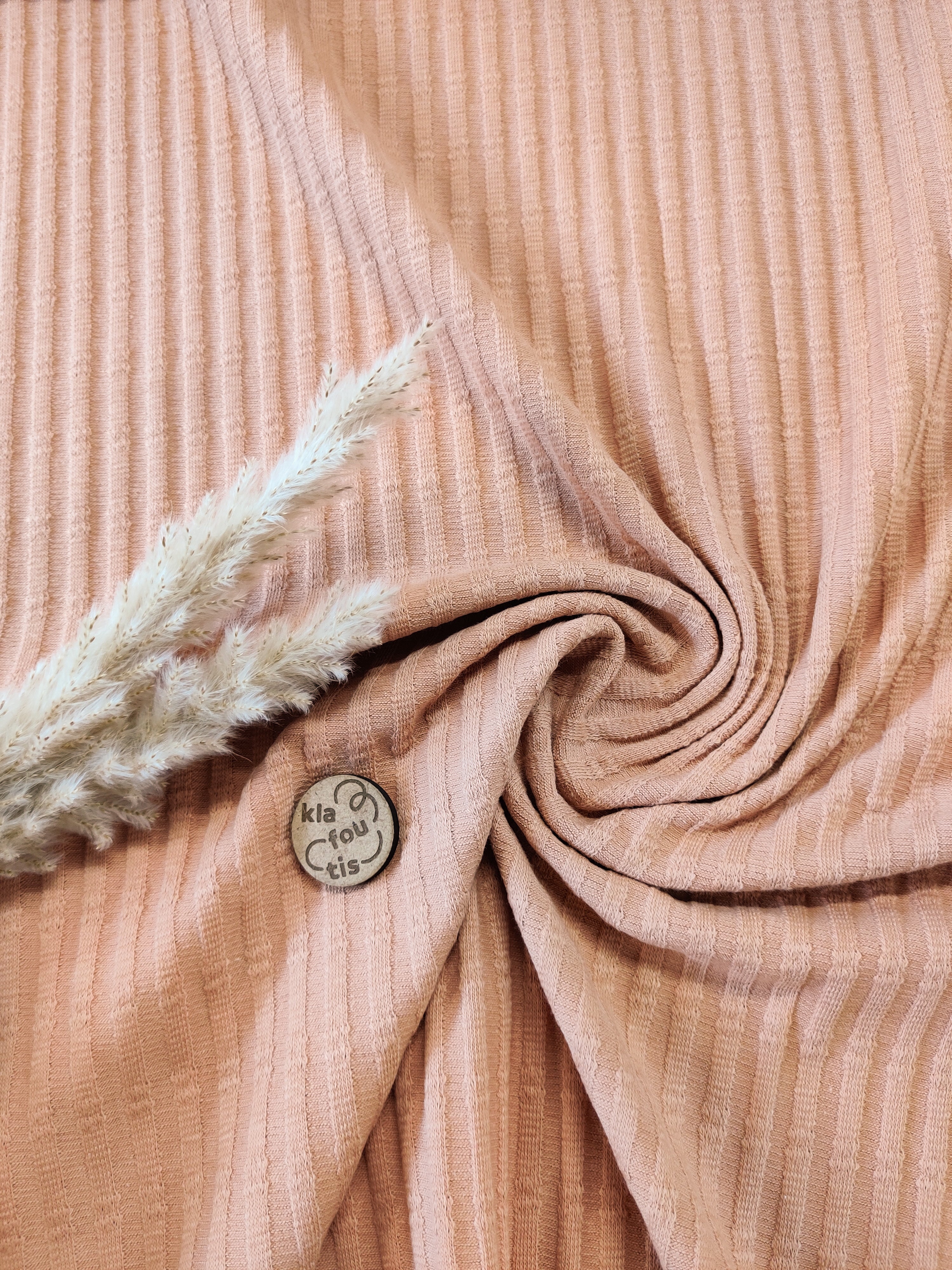 Jersey de coton jacquard - noix de muscade