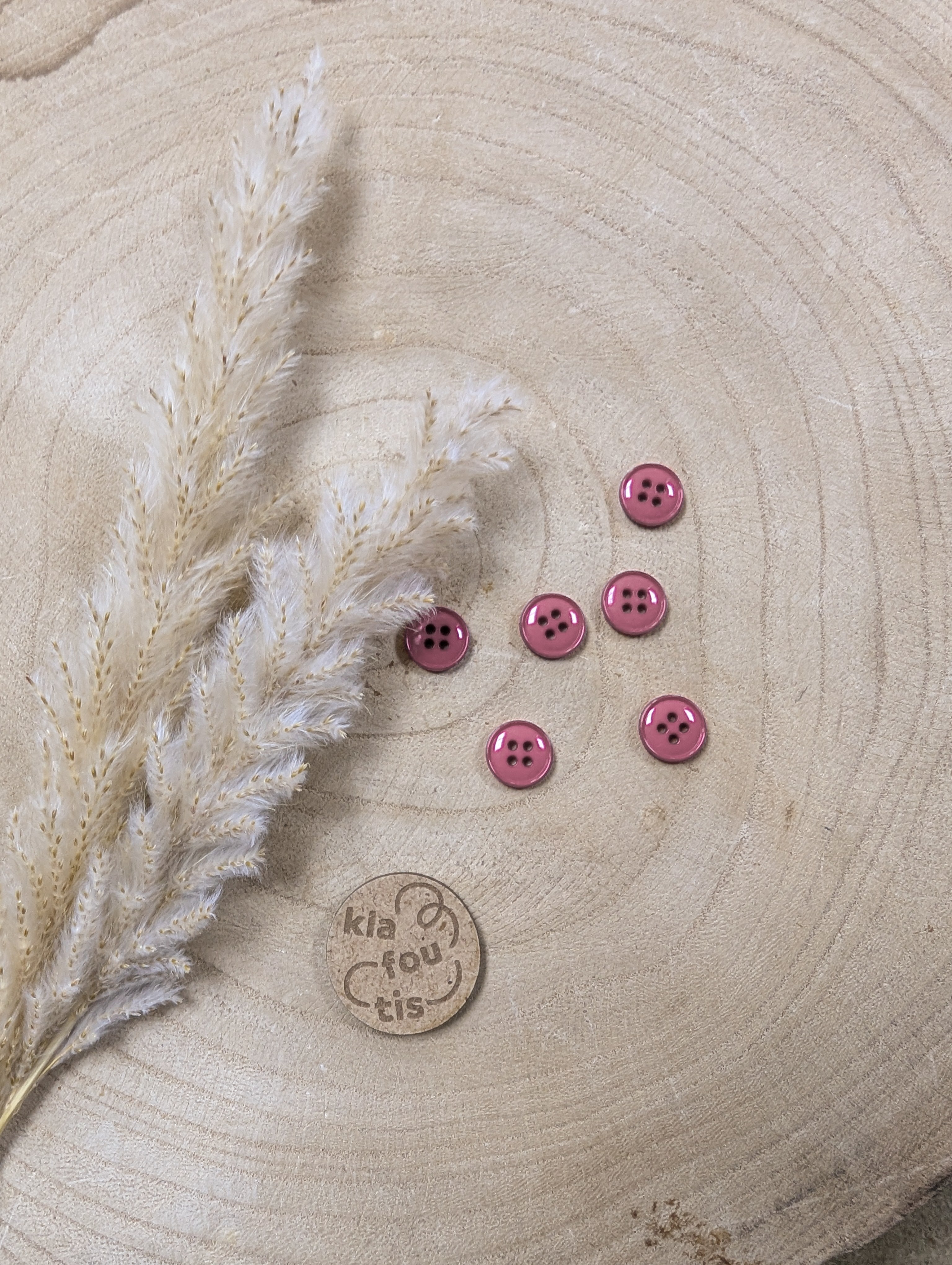 Boutons 4 trous - marsala - 11 mm de diamètre