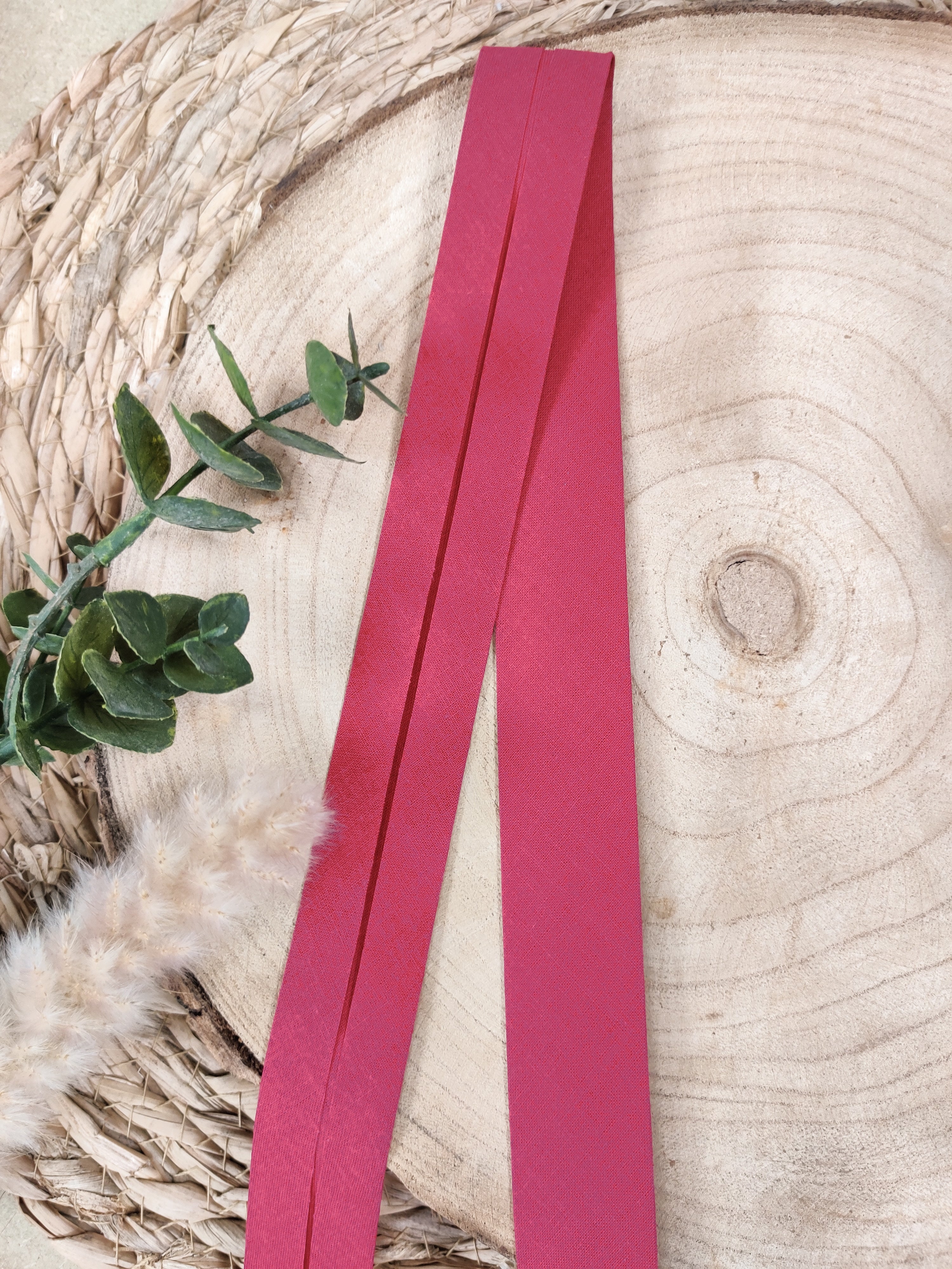 Biais pré-plié 27 mm - Bordeaux