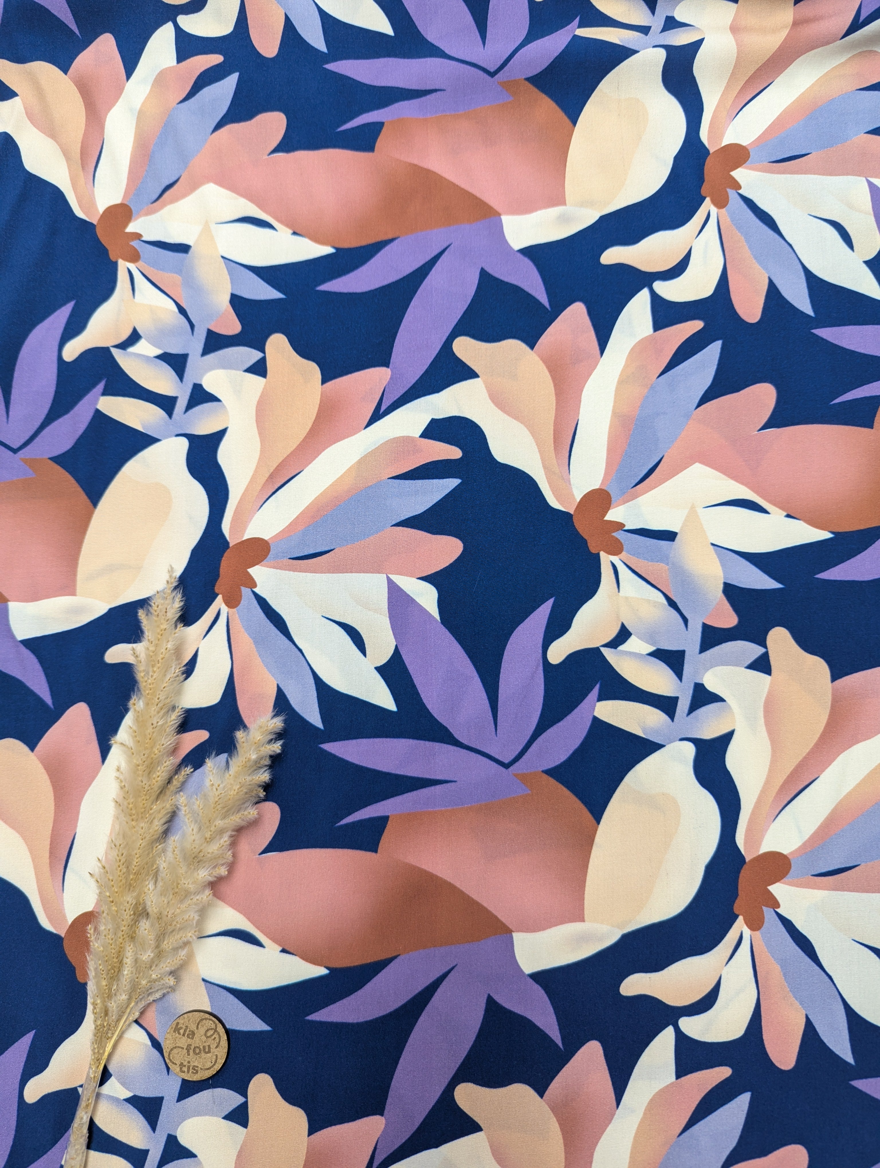 Popeline de viscose bleue - Douceur poudrée
