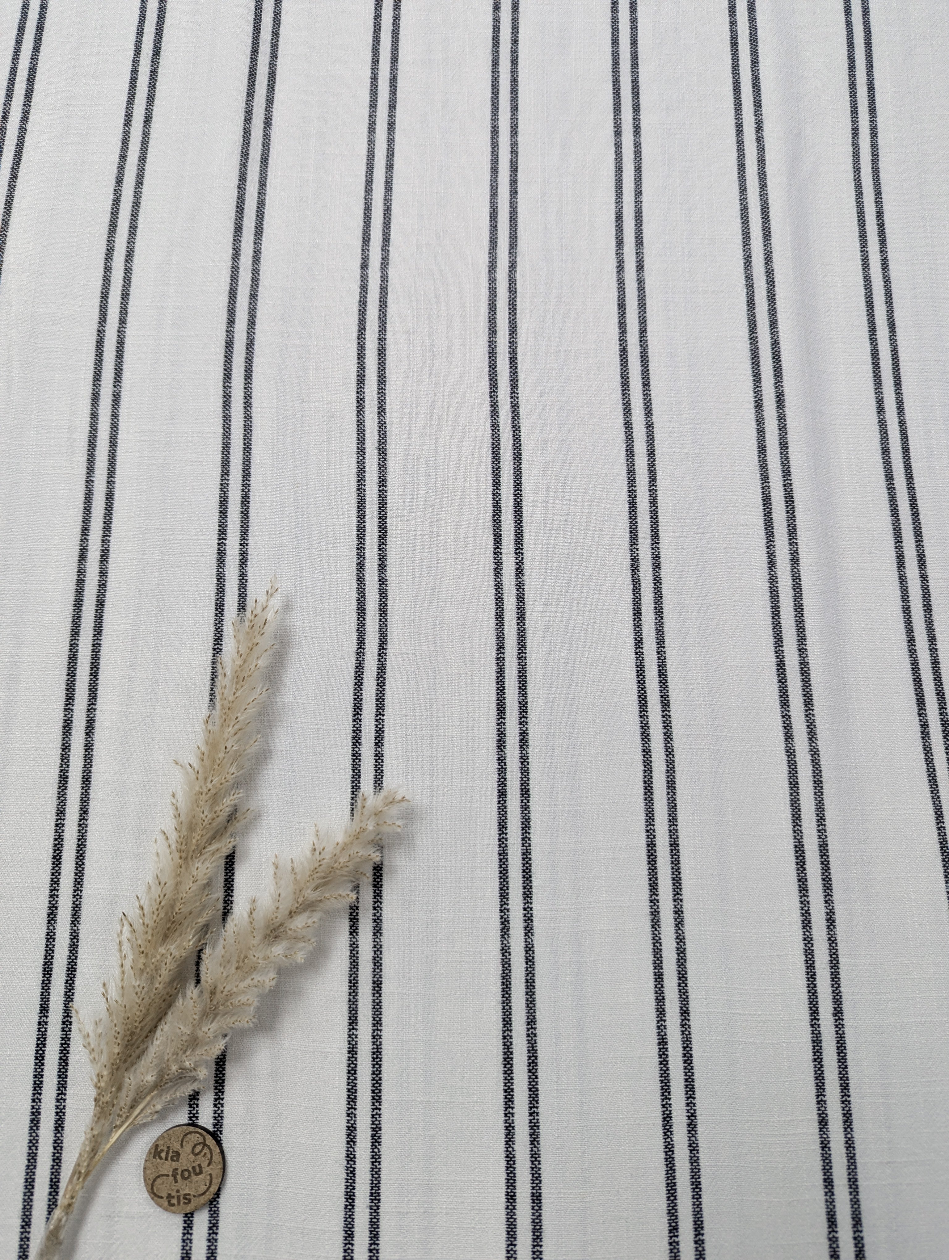 Lin viscose écru - doubles rayures