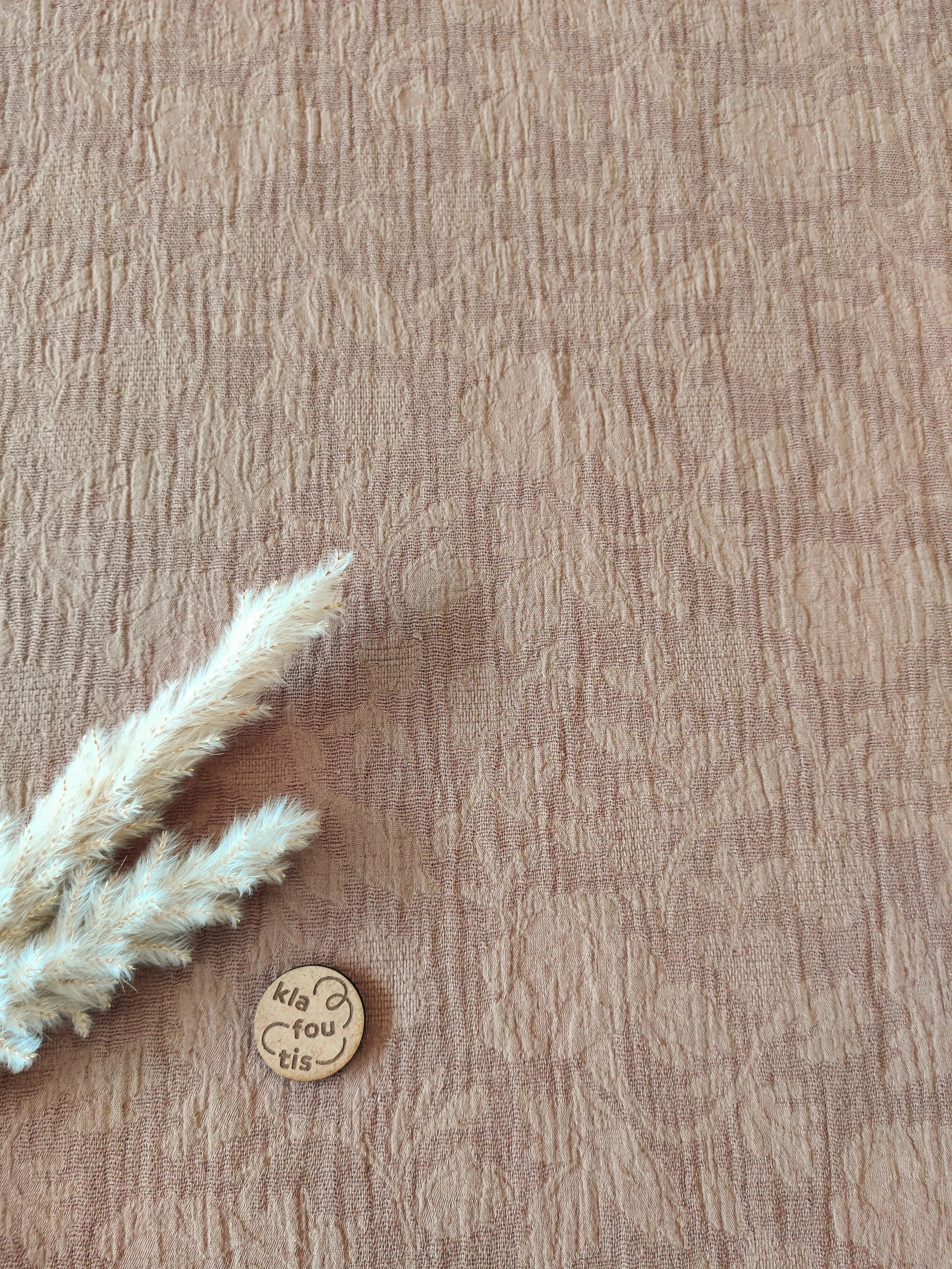 Coton lin effet jacquard - Taupe