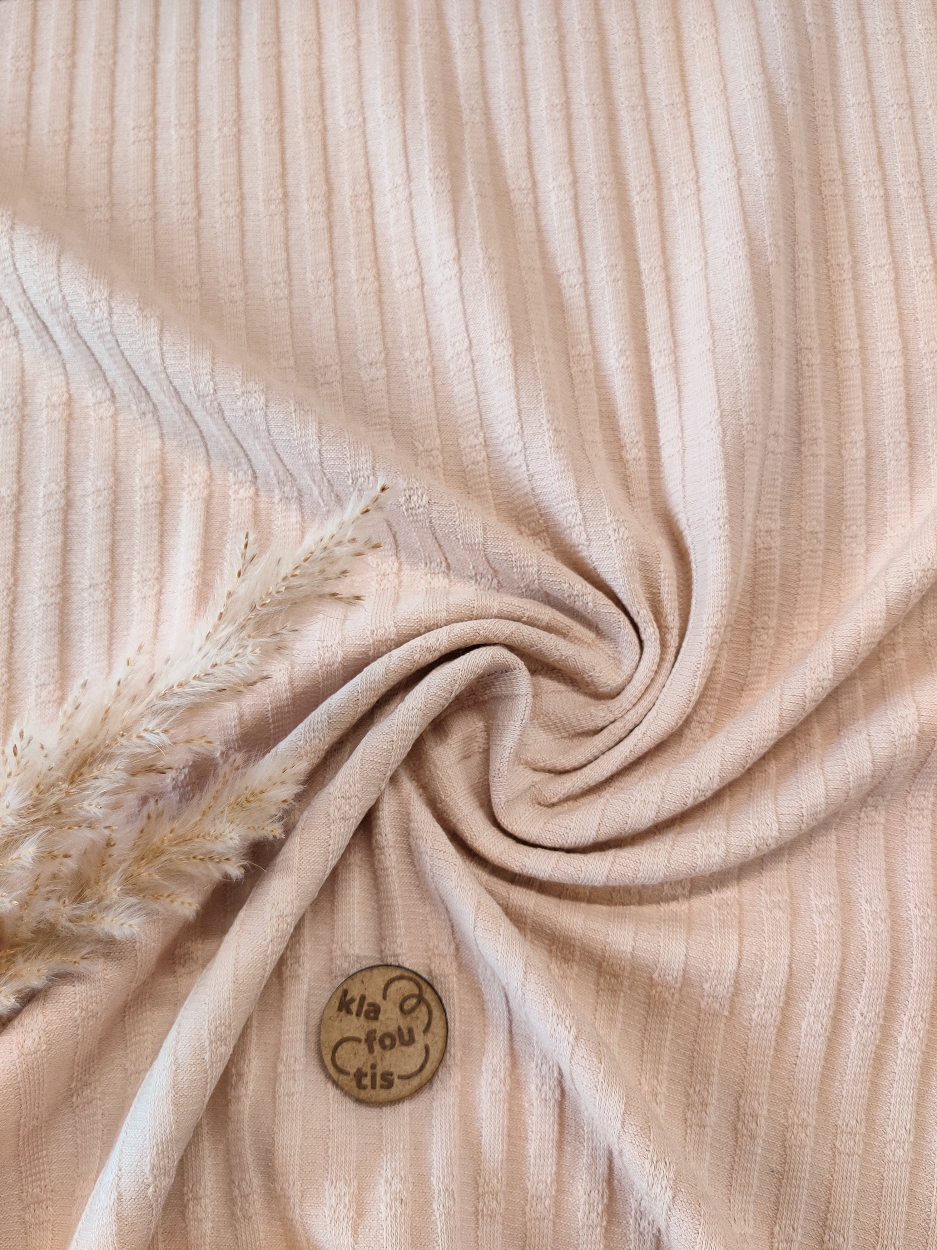 Jersey de coton jacquard - Nude