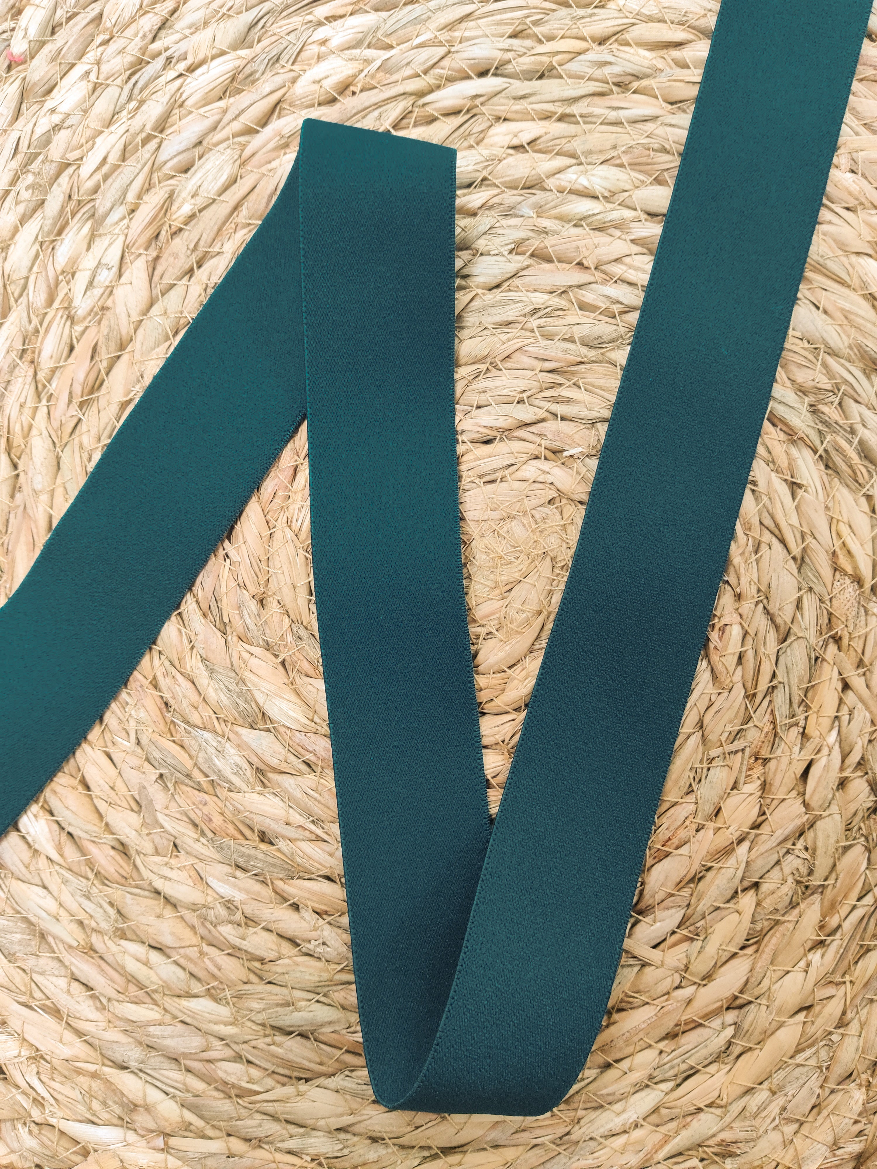 Élastique doux 35 mm - Bleu canard