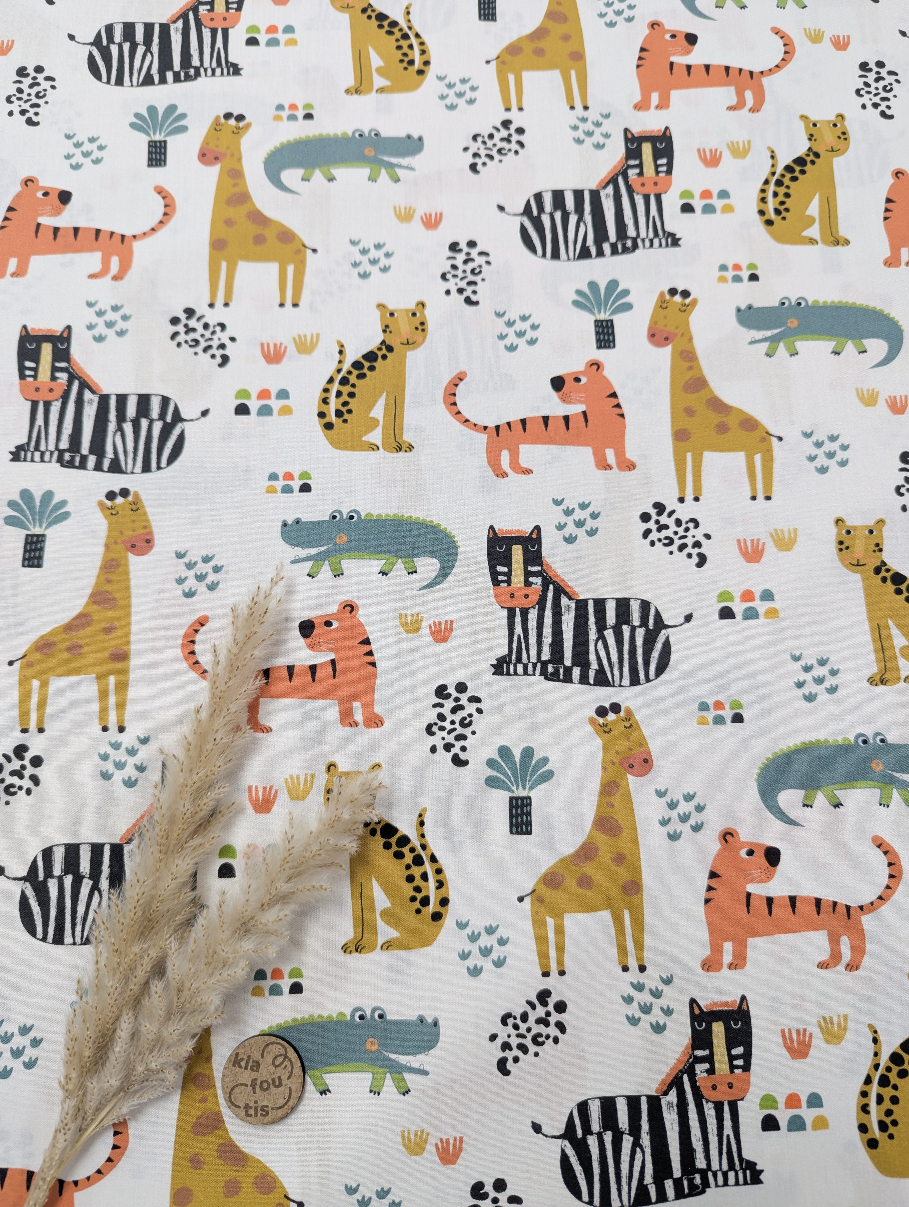 Popeline de coton écru - paisible savane