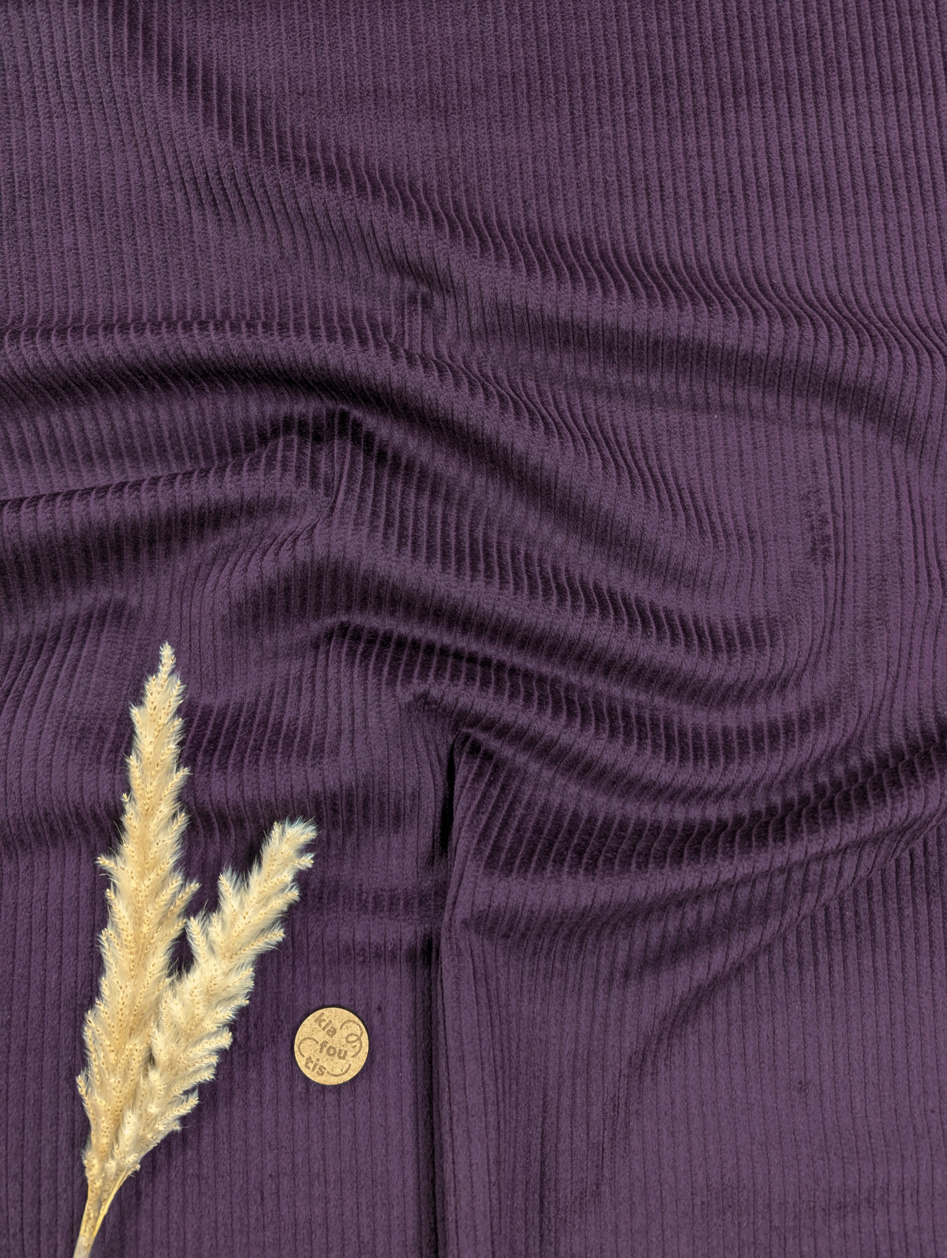 Velours côtelé lavé - Aubergine