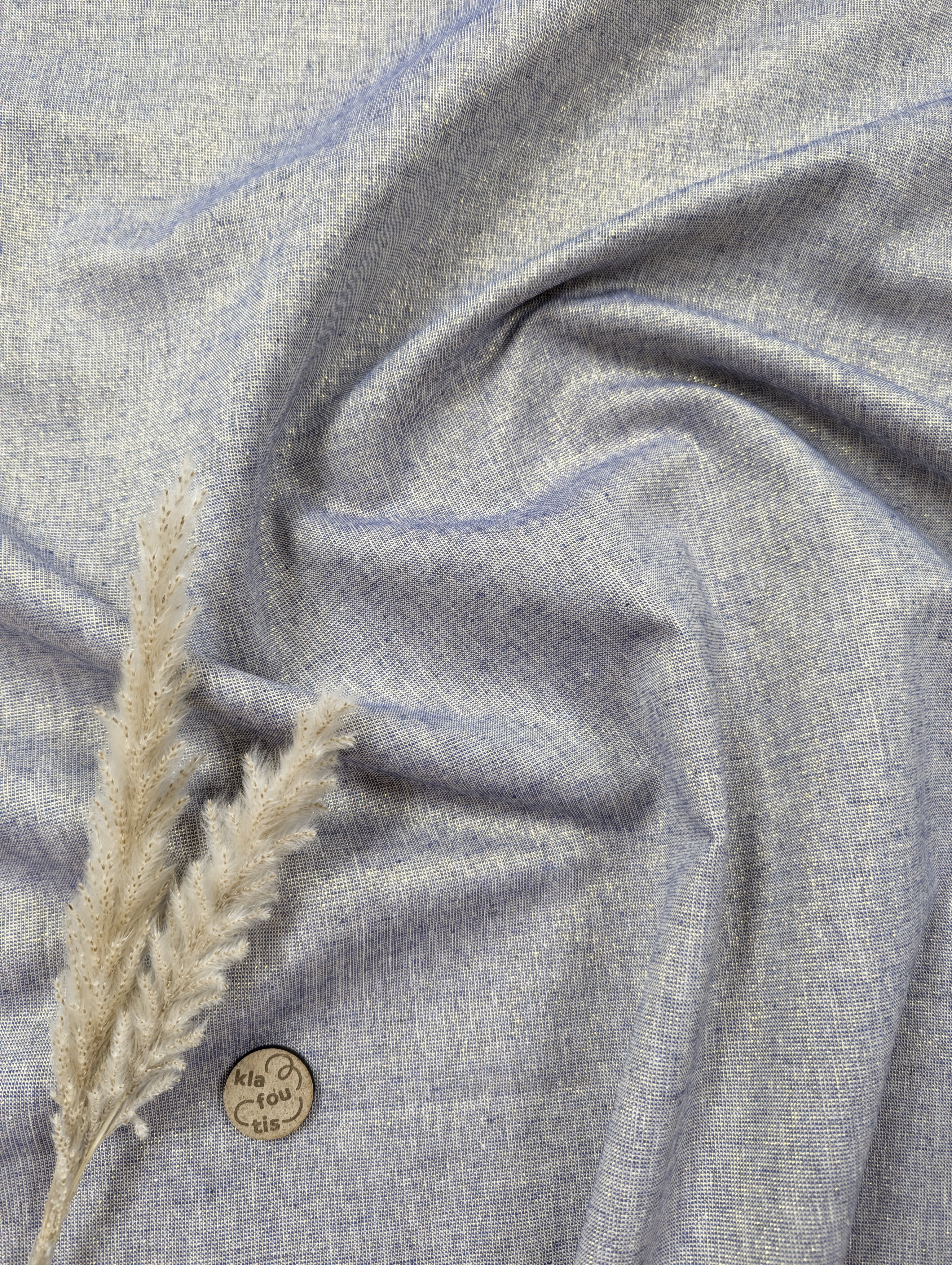 Lin coton lurex - bleu doré