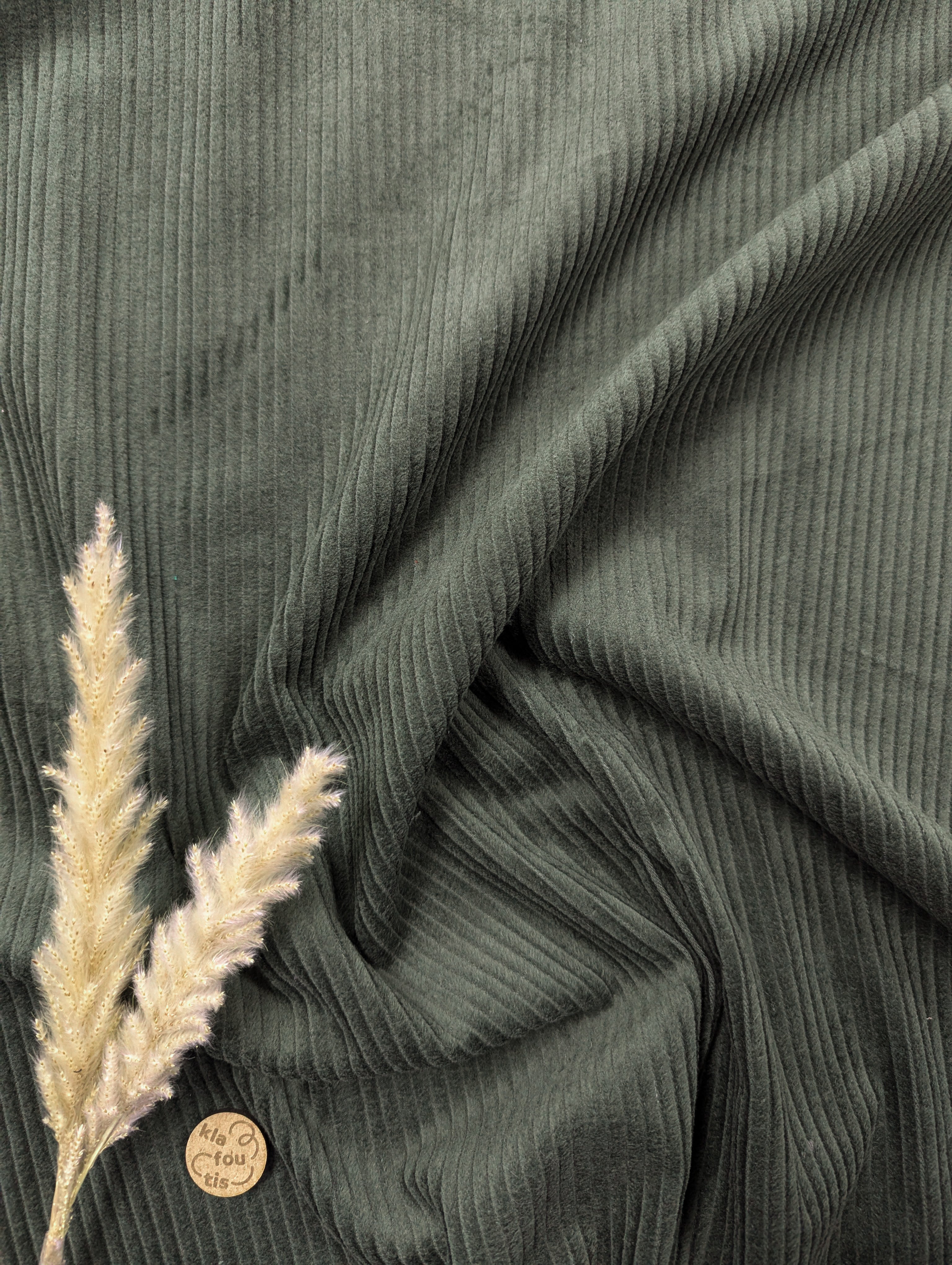 Velours côtelé lavé - Vert kaki