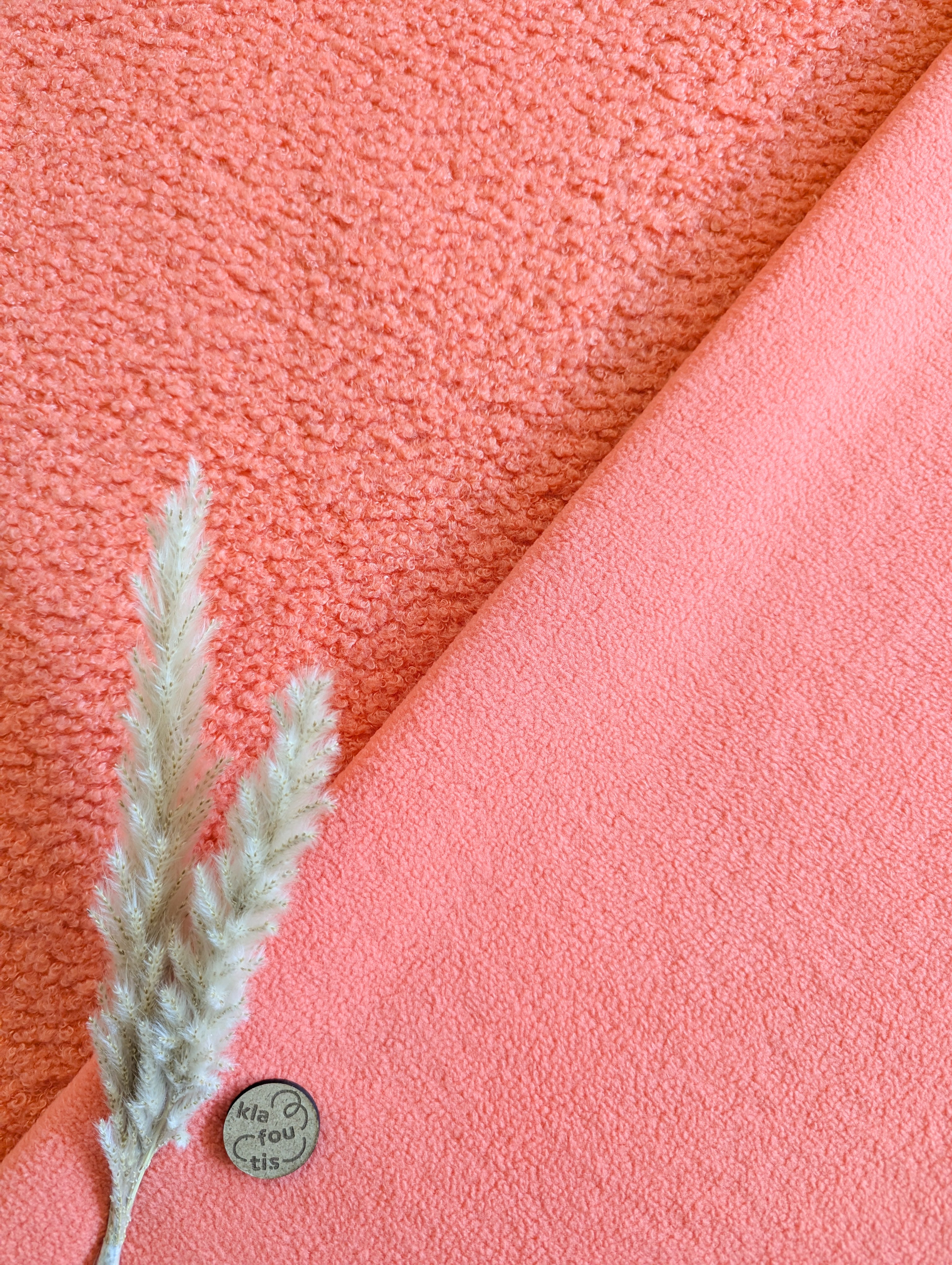 Teddy doublé polaire - Orange corail