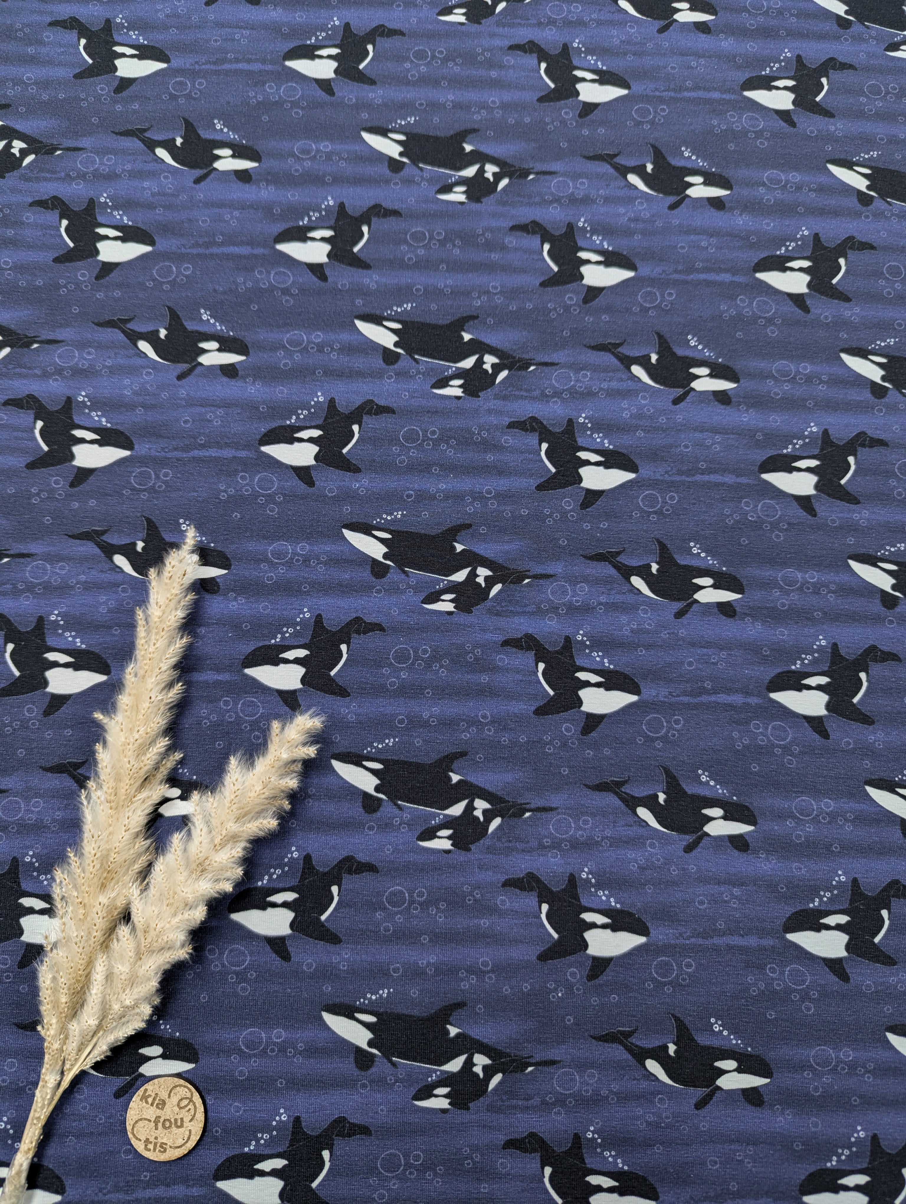 Jersey de coton bleu - famille d