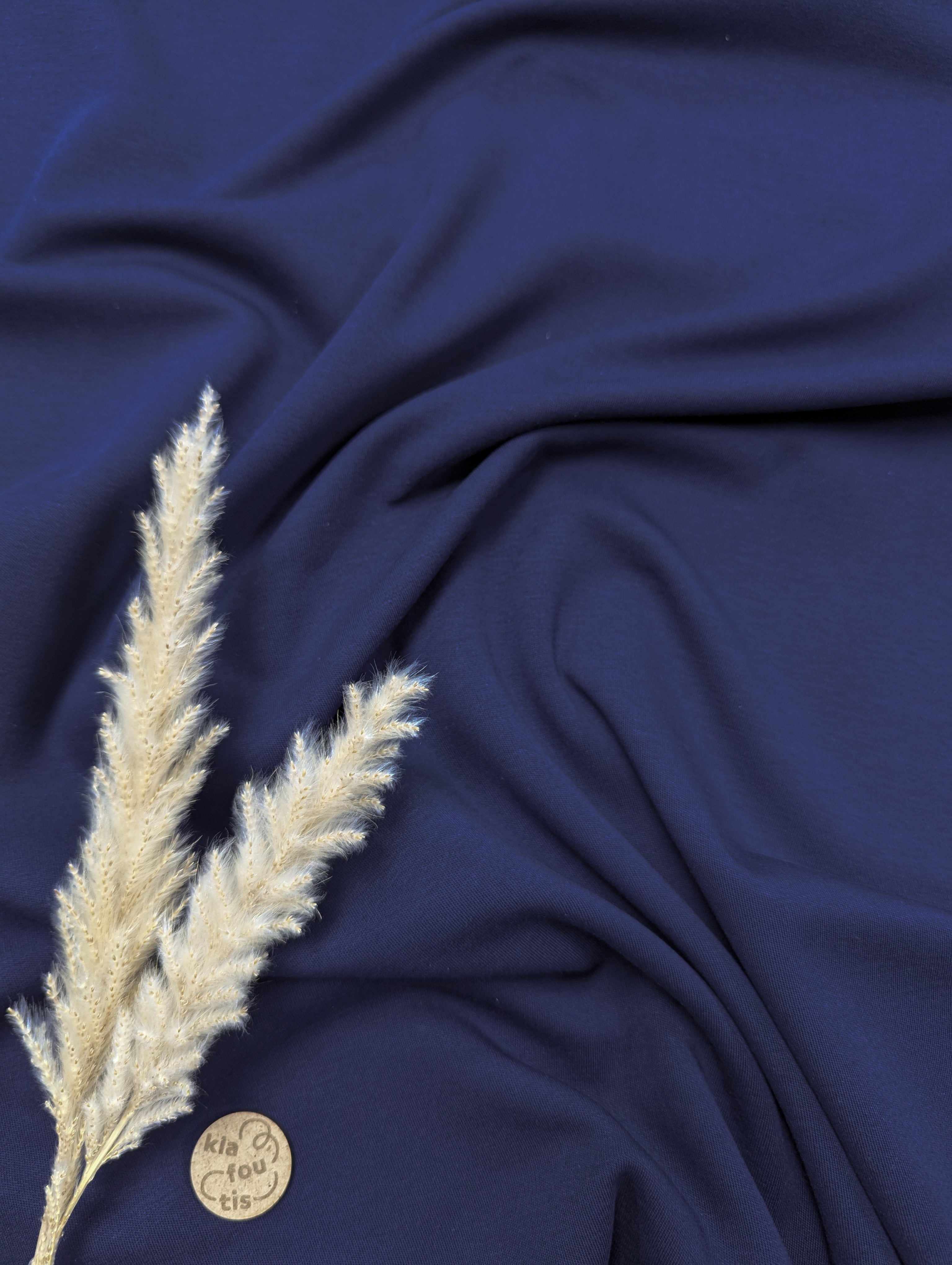 Jersey interlock de coton BIO - bleu marine