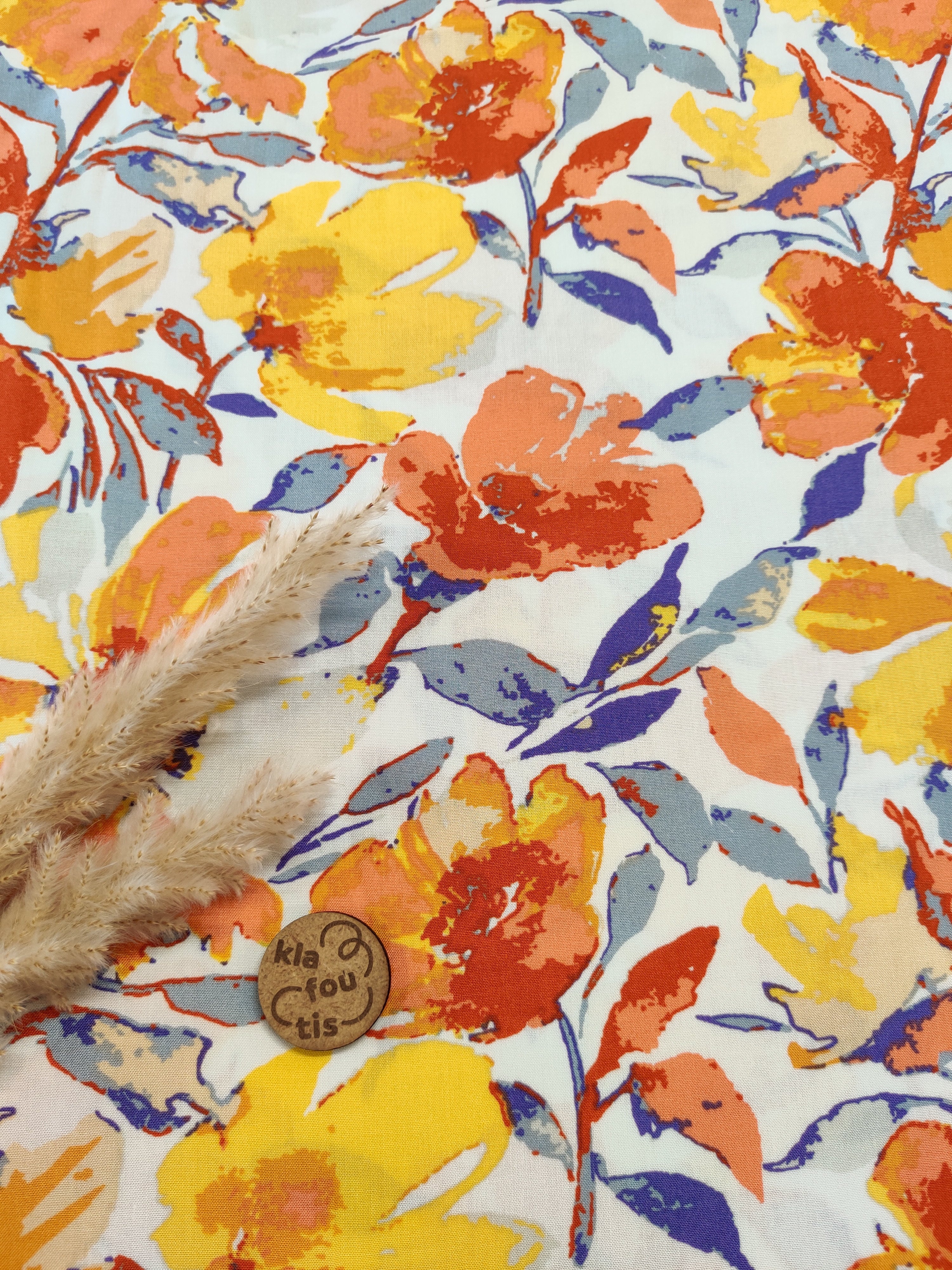 Popeline de viscose - Floraison solaire