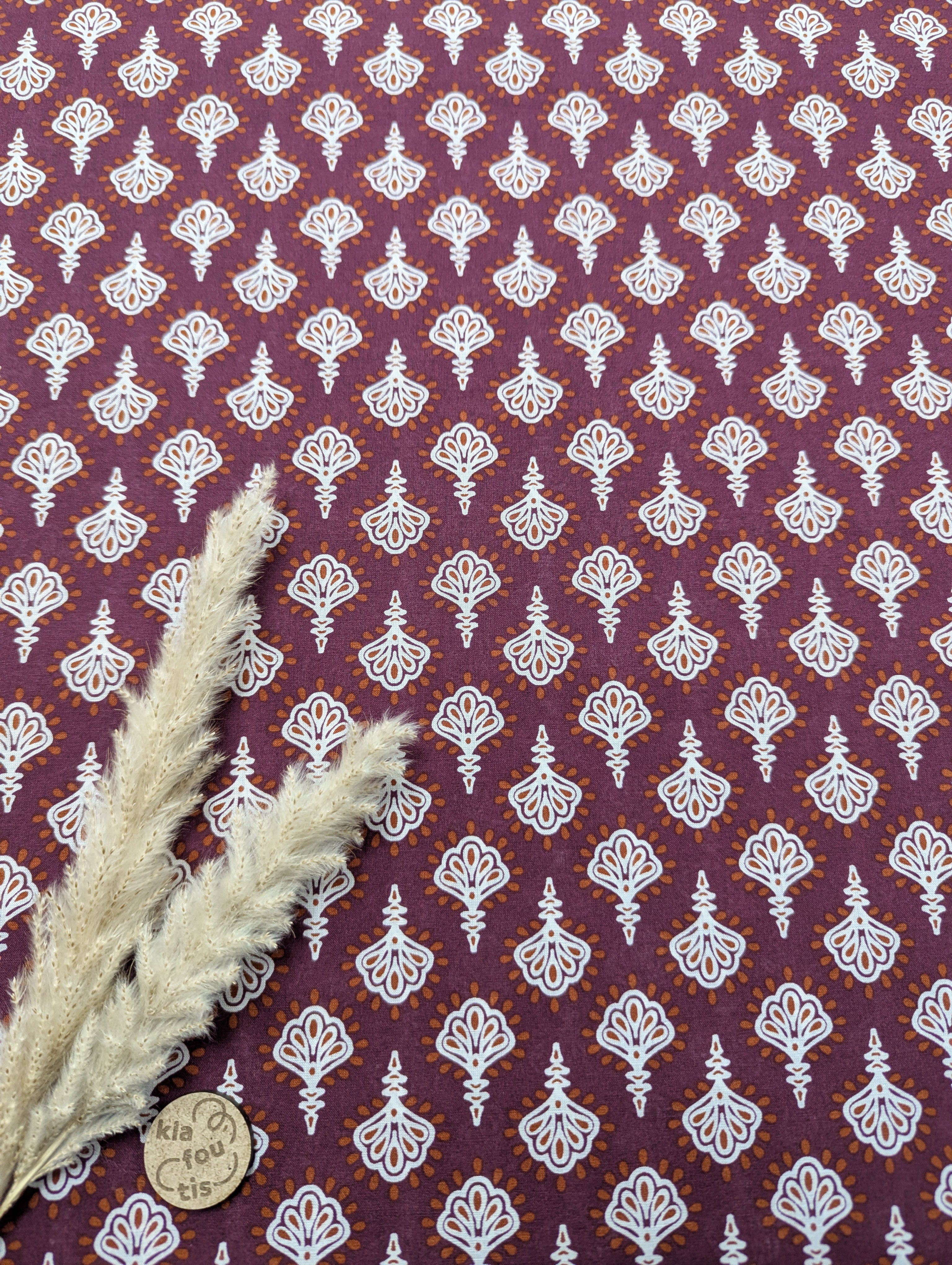 Voile de coton lie de vin - trésor oriental