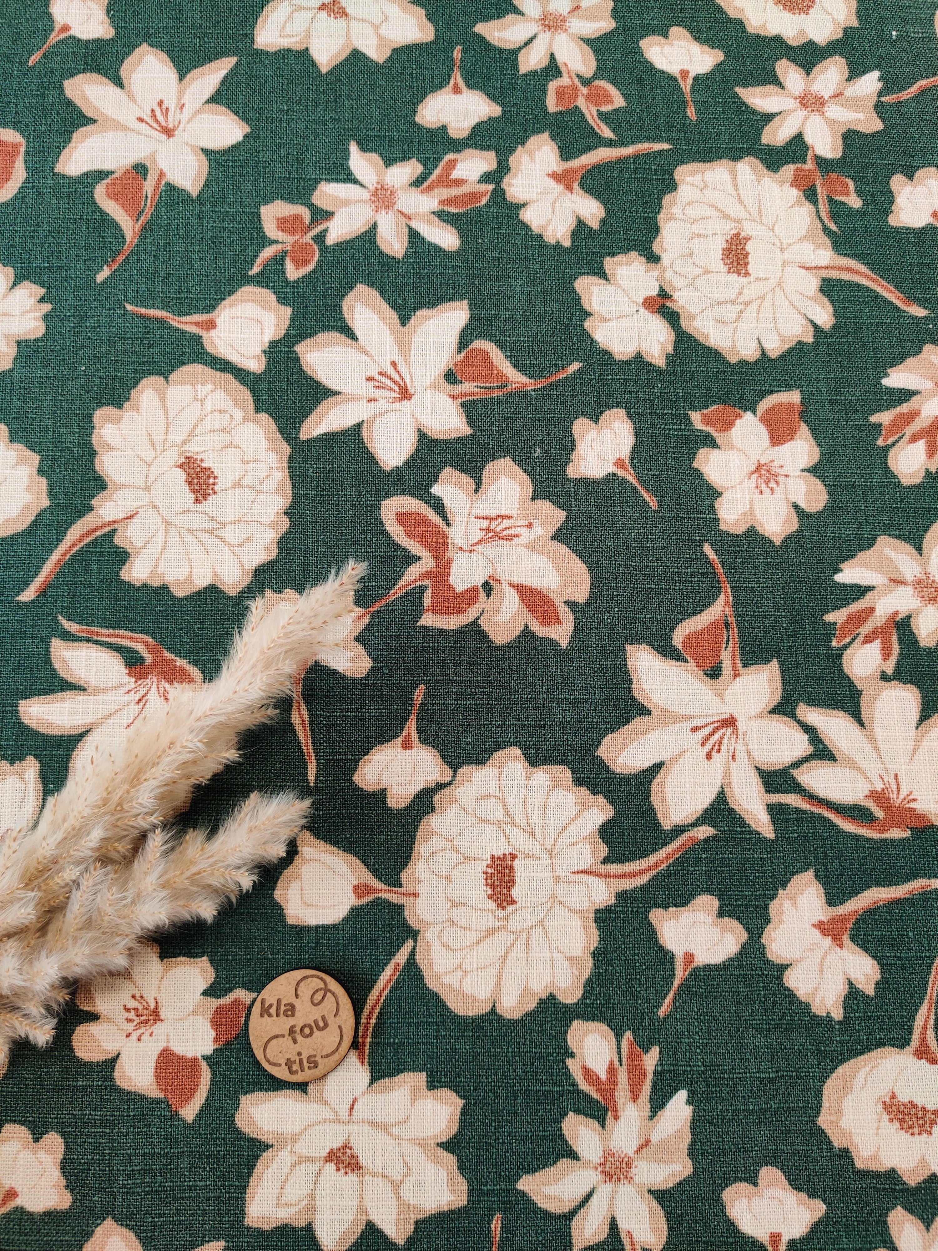 Lin coton vert - Héritage en fleurs