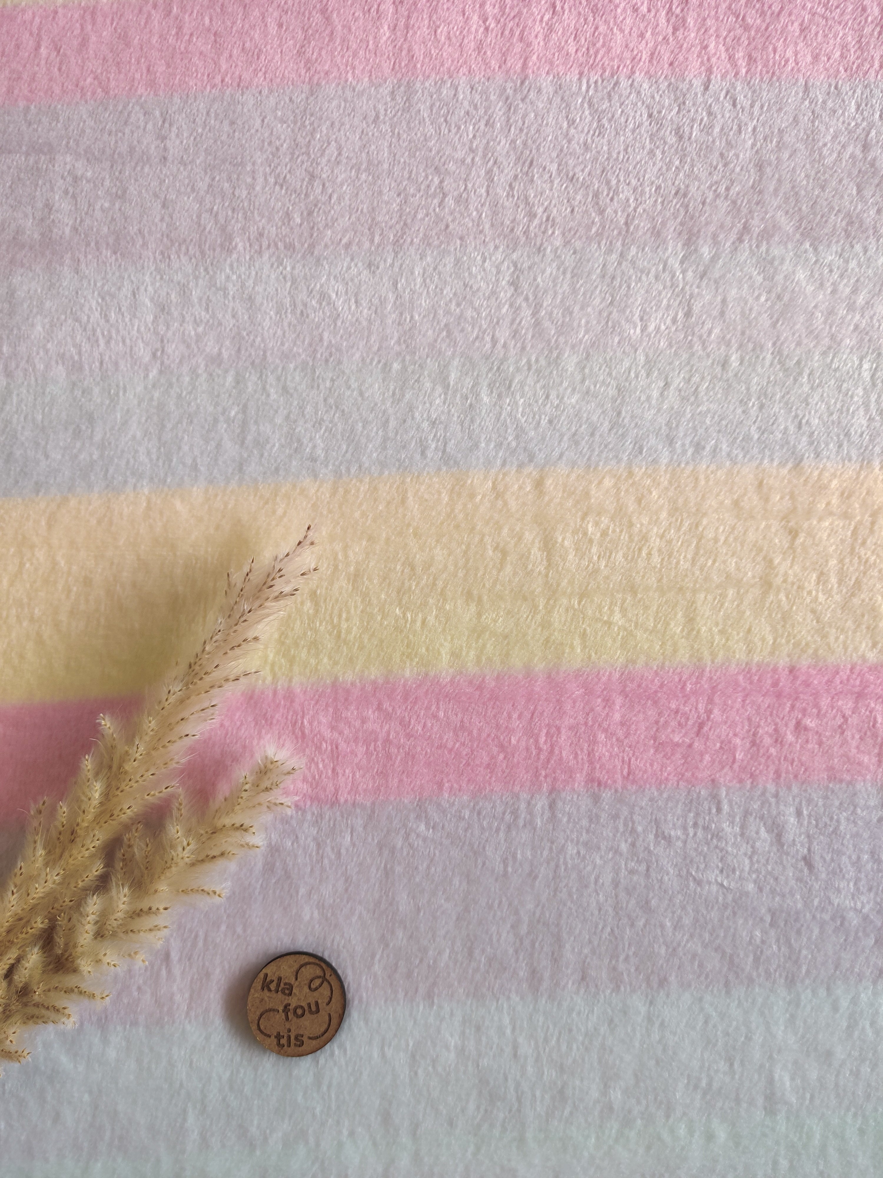 Tissu doudou hyper doux - Arc-en-ciel