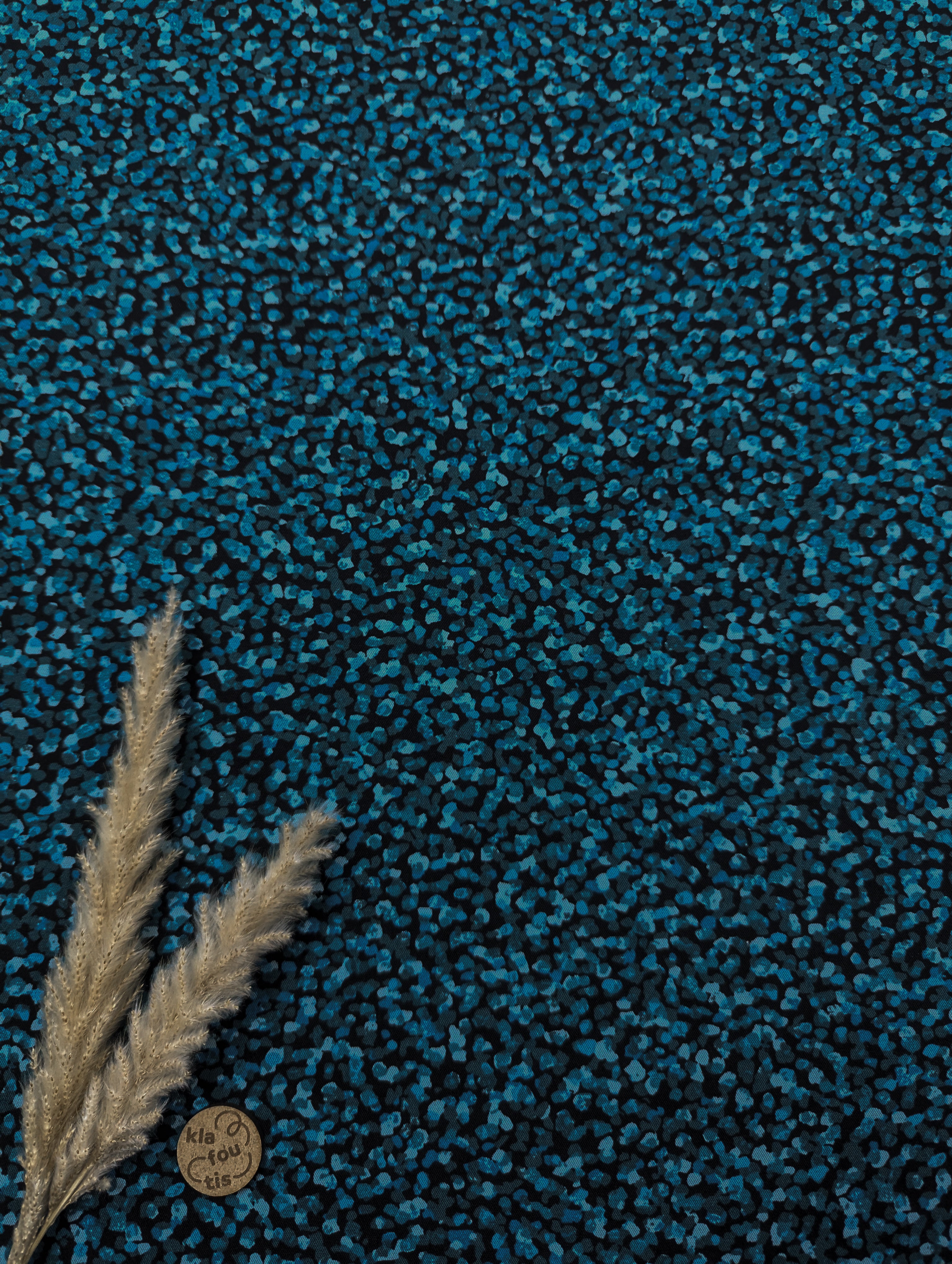 Twill de viscose stretch bleu pétrole - effet confettis