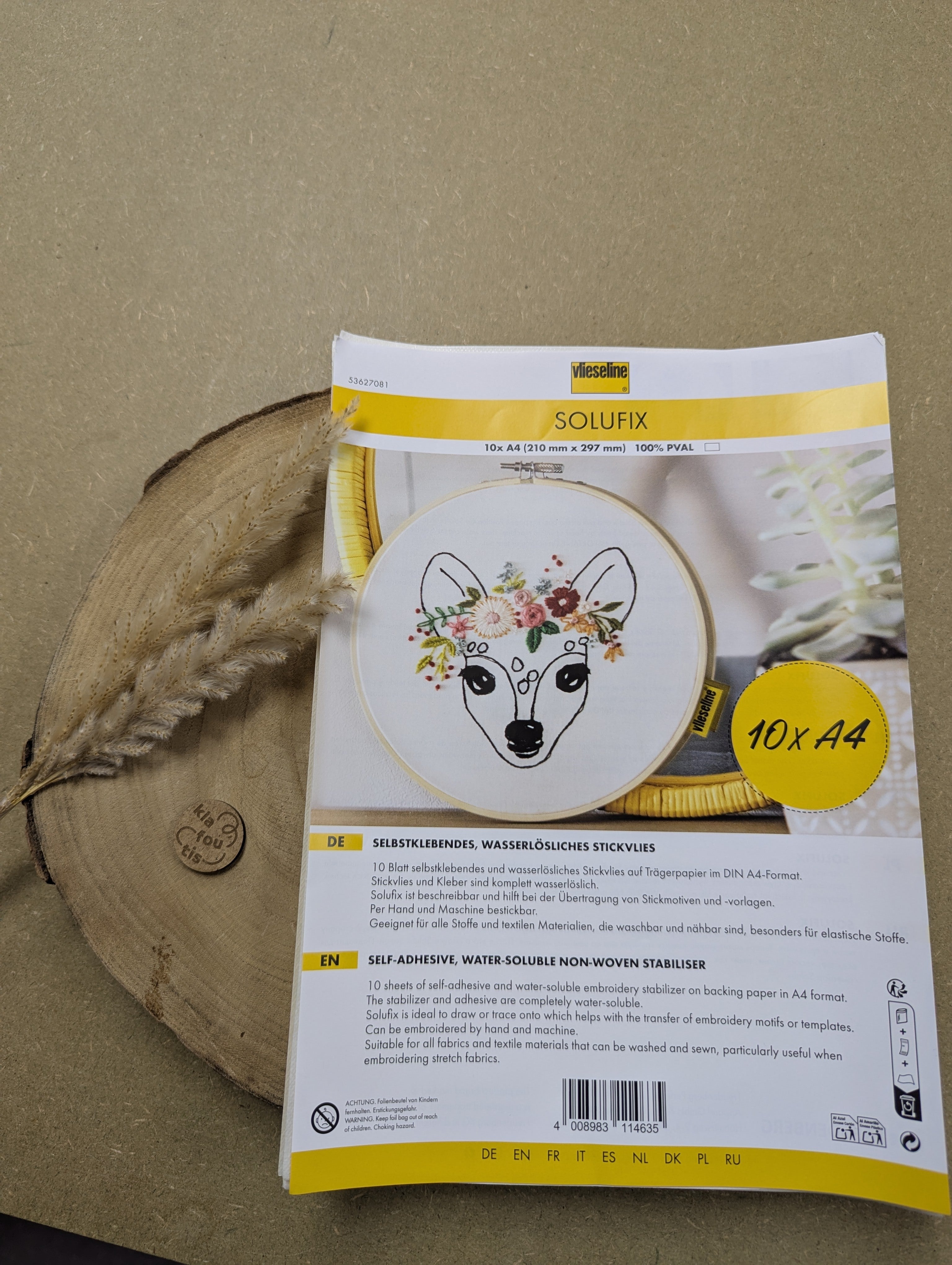 Solufix de Vlieseline - pour vos broderies main